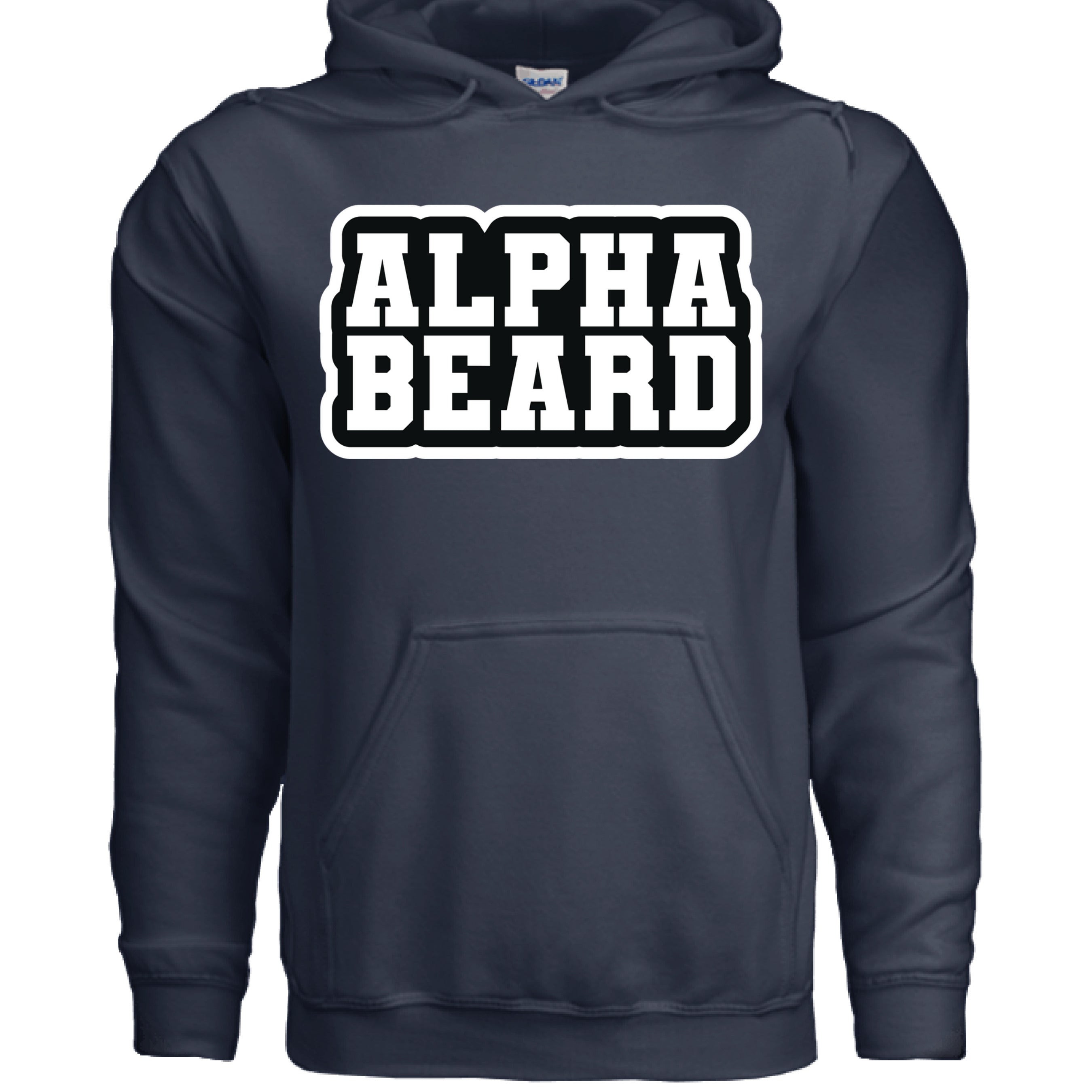 Alpha Beard Graphic Hoodie For The Bearded Alpha Guy NAVY - FRONT