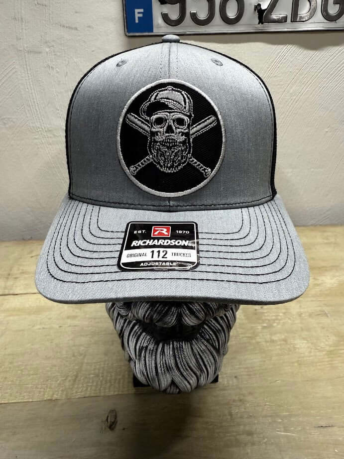 Baseball or Softball Bearded Skull Trucker Hat