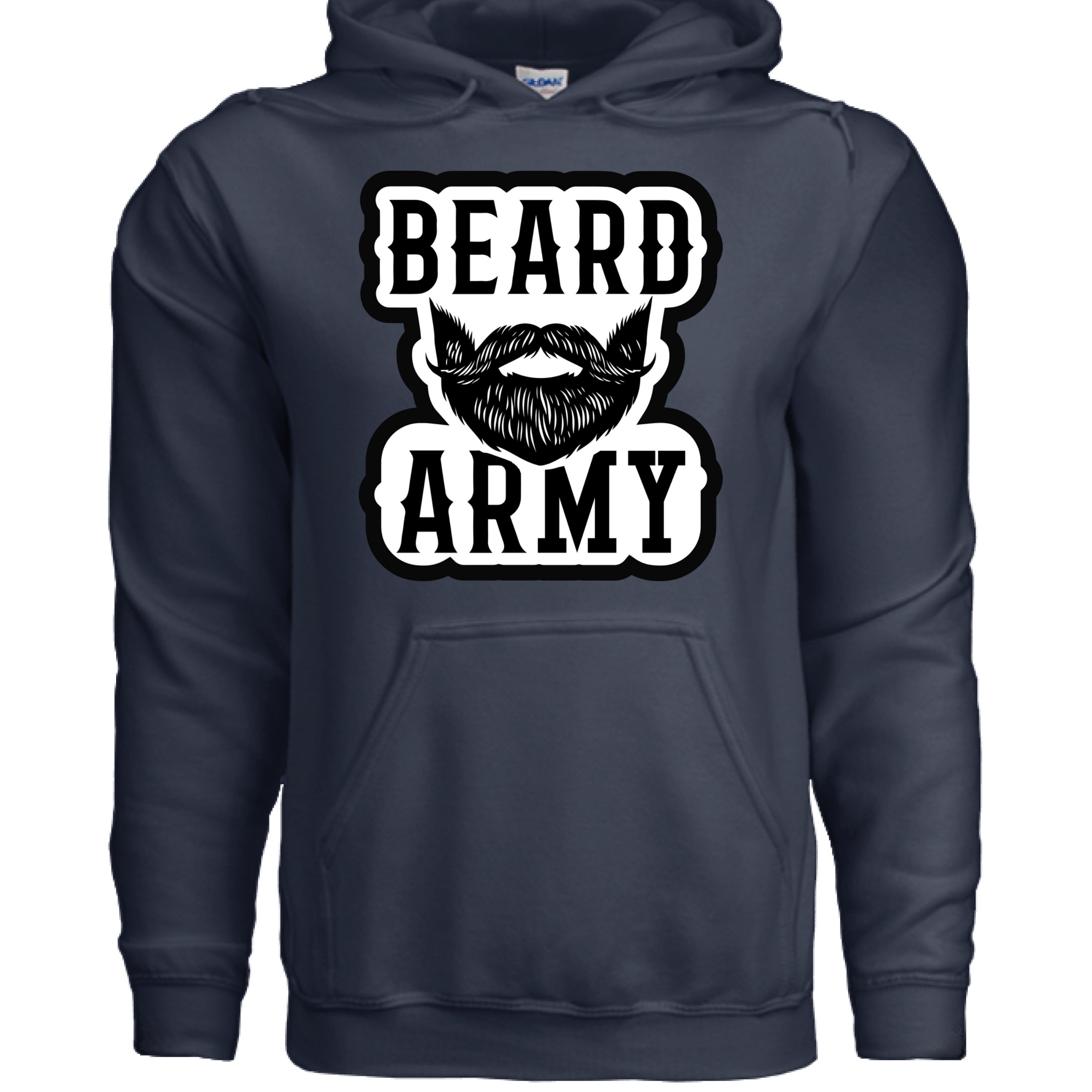 Beard Army Hoodie Bold Bearded Statement For Bearded Guys NAVY - FRONT