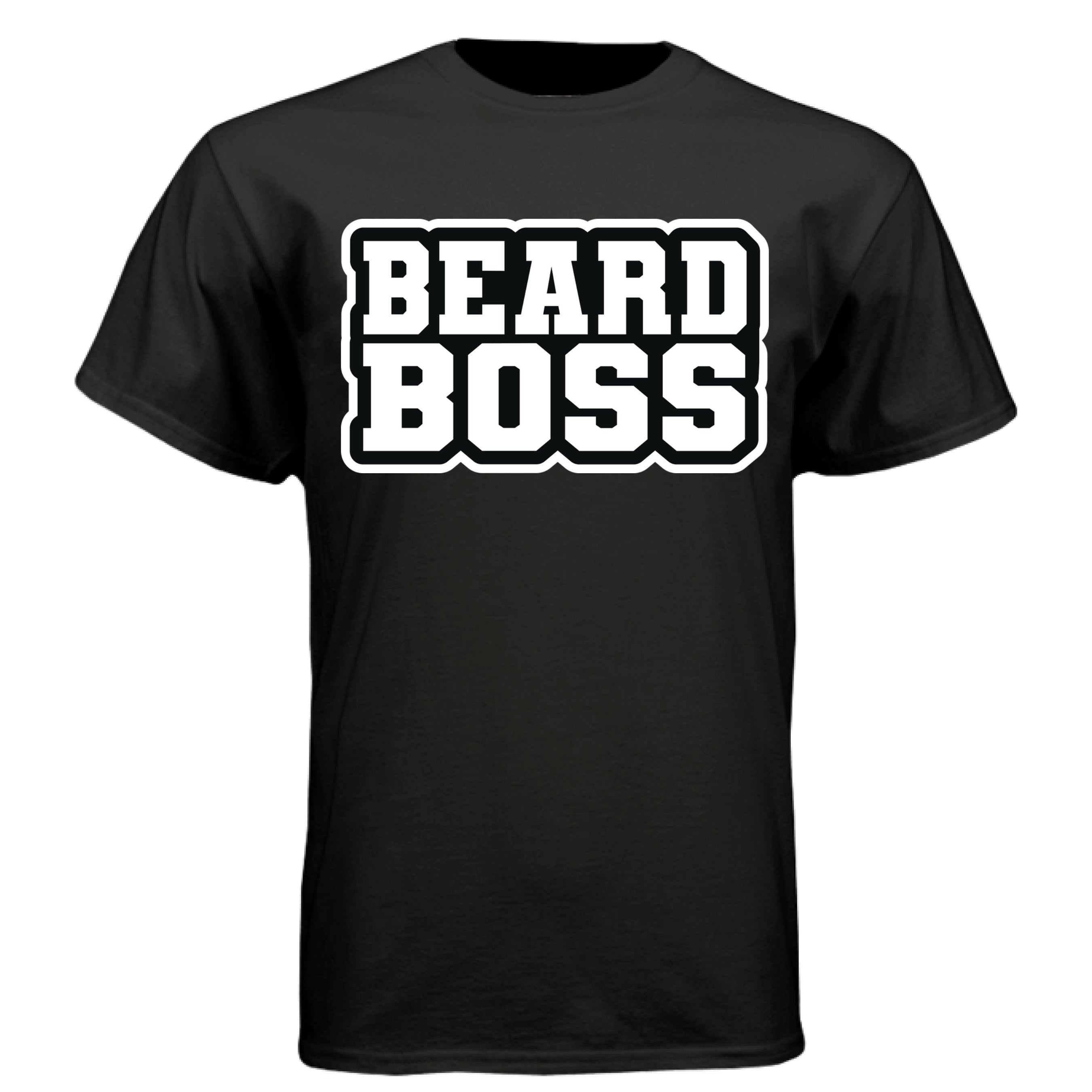 Beard Boss Tee Shirt Graphic Design for Confident Style BLACK - FRONT