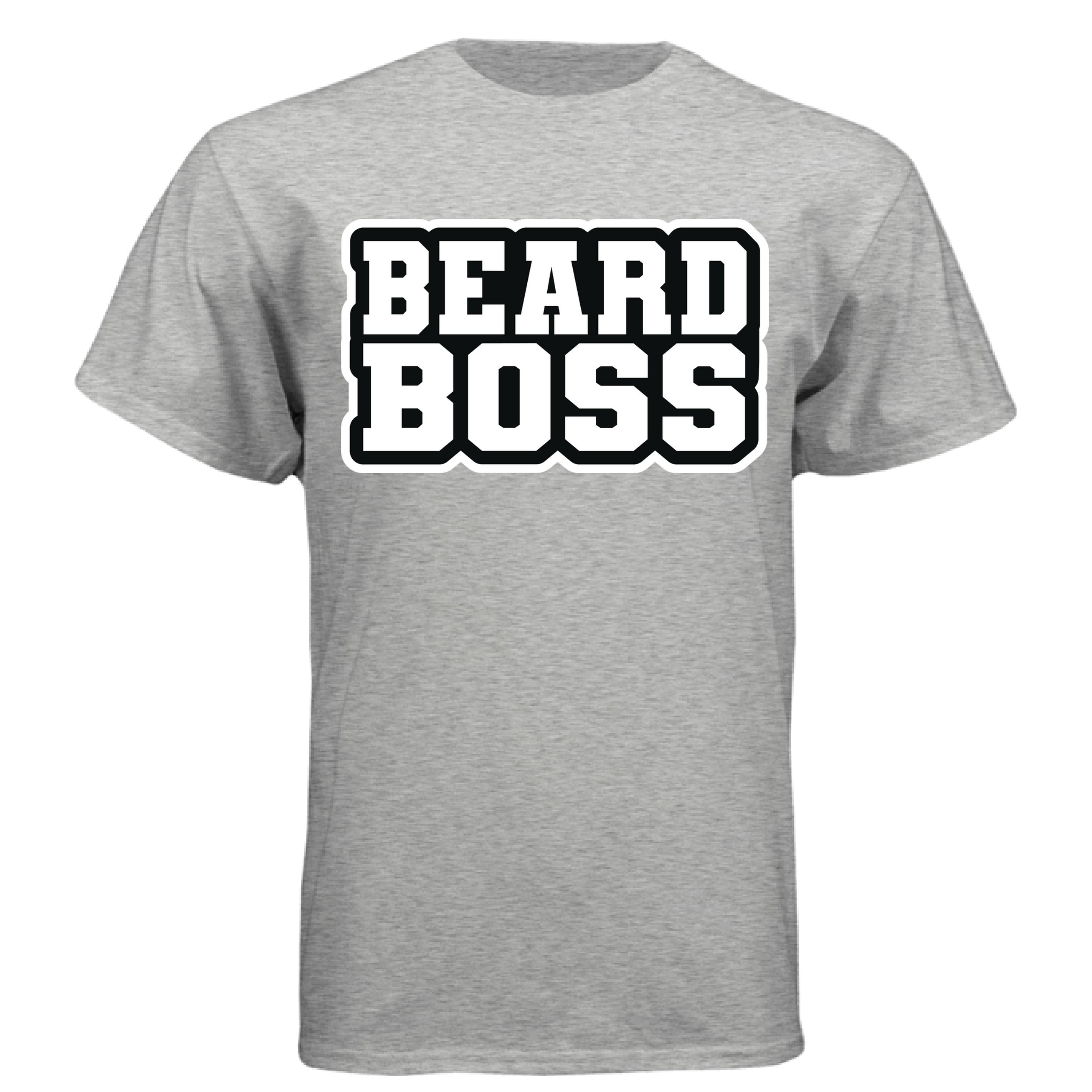 Beard Boss Tee Shirt Graphic Design for Confident Style LIGHT STEEL - FRONT