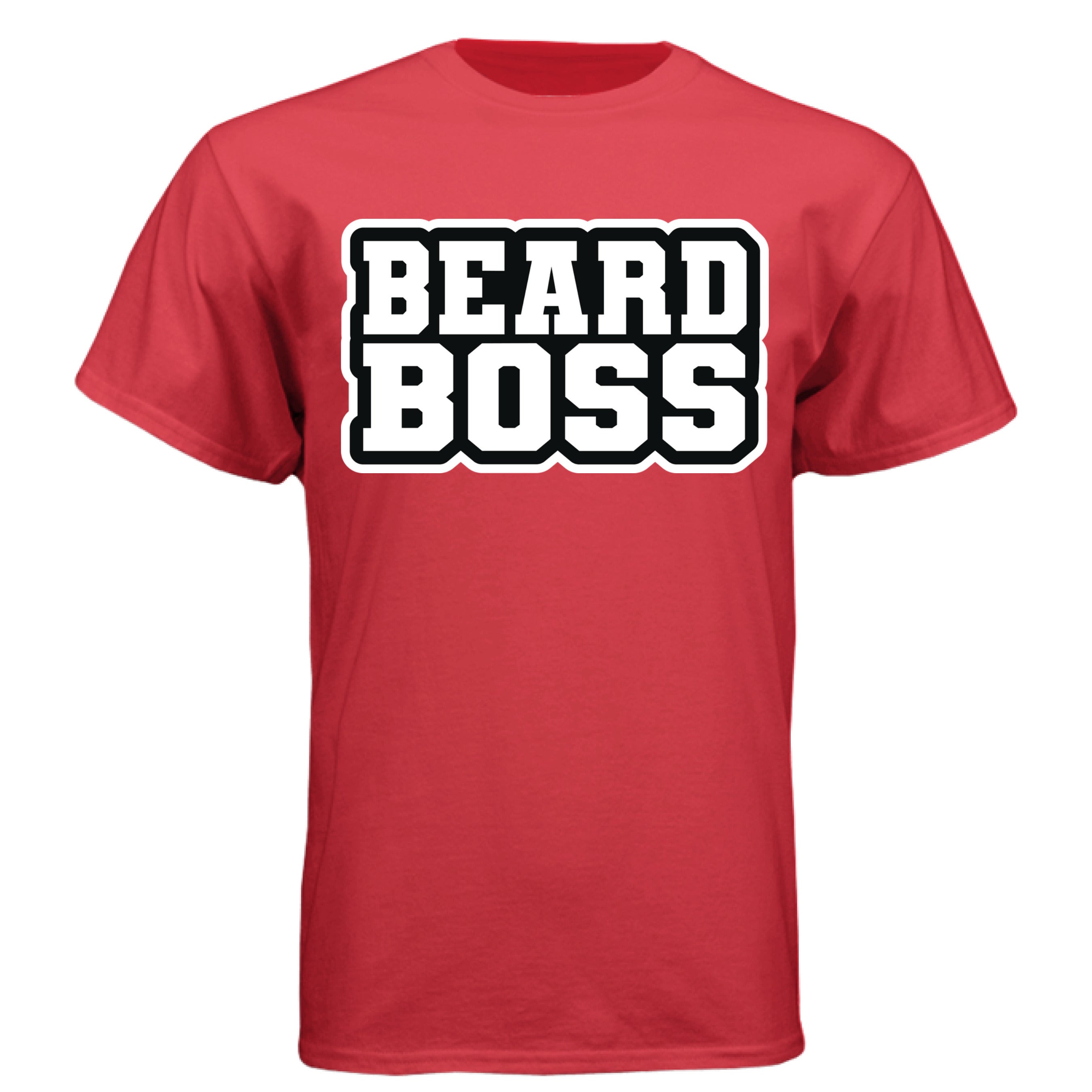 Beard Boss Tee Shirt Graphic Design for Confident Style DEEP RED - FRONT