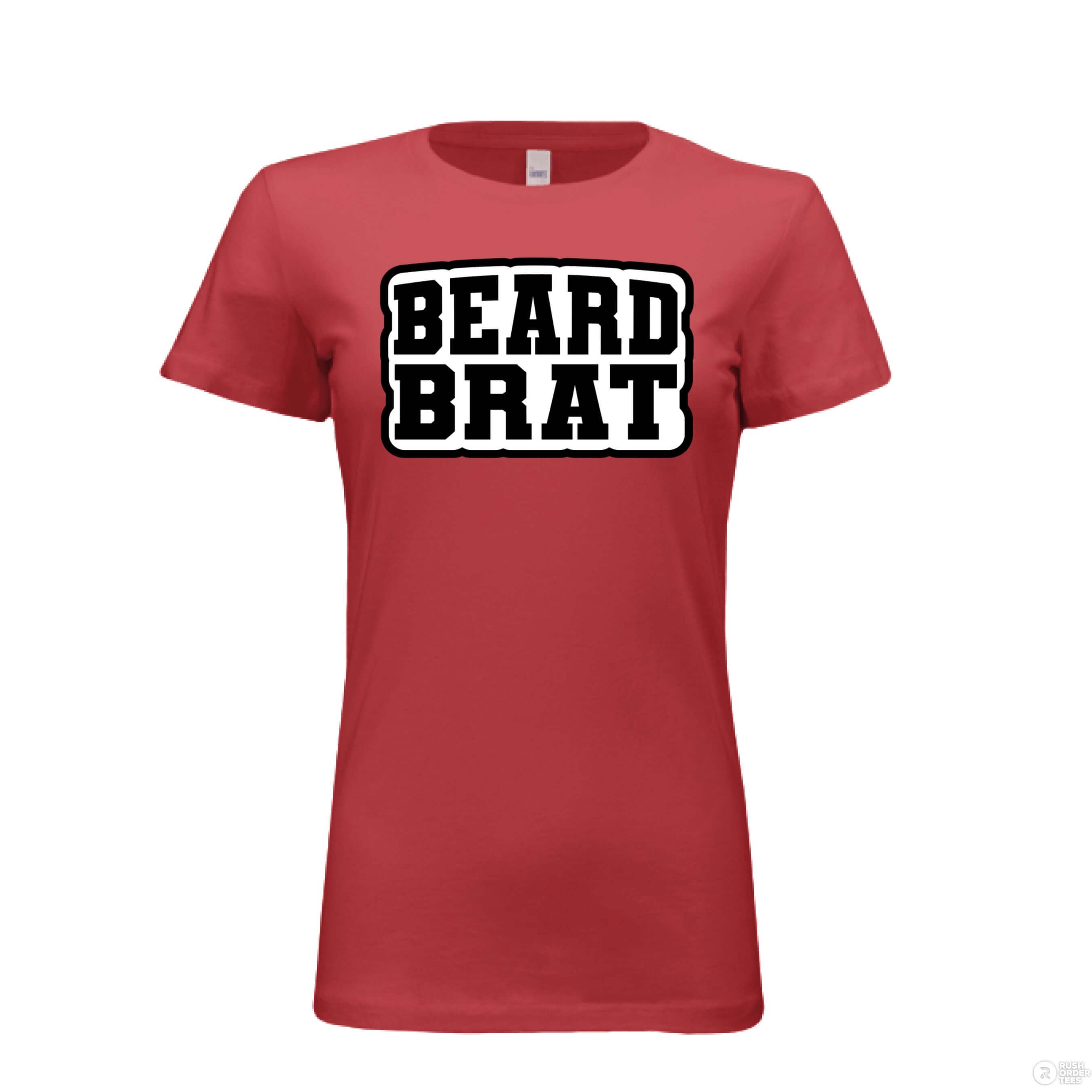 Beard Brat Bella Tee Shirt For The Girl That Loves Your Beard RED - FRONT