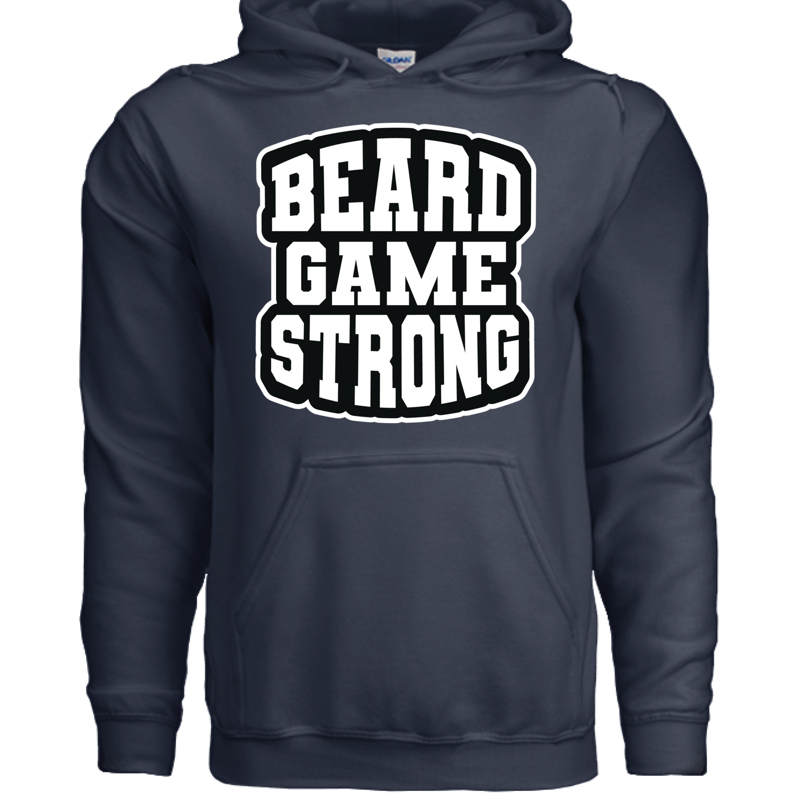 Beard Game Strong Hoodie Confident Style Statement for Bearded Enthusiasts NAVY - FRONT