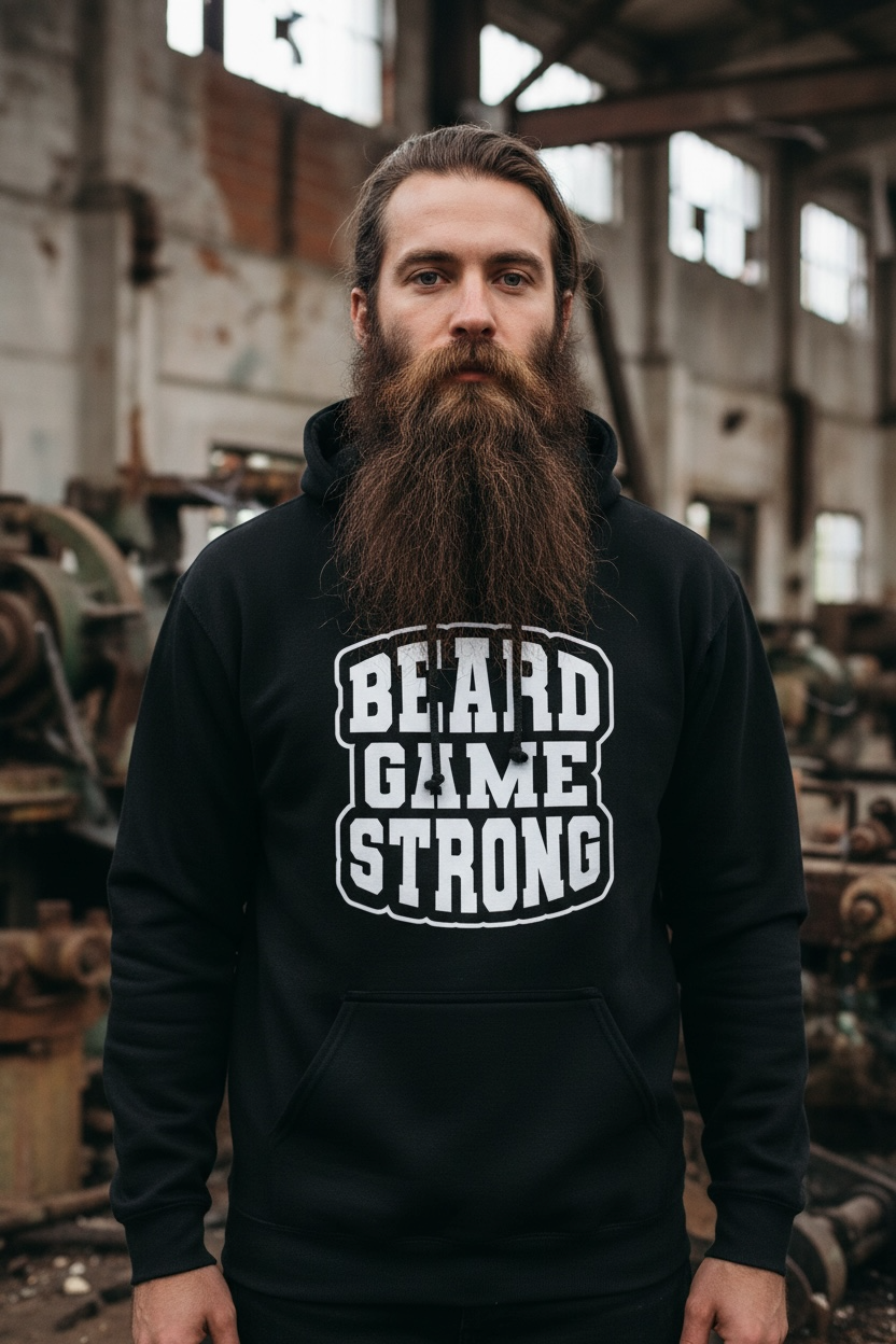 Beard Game Strong Hoodie Confident Style Statement for Bearded Men