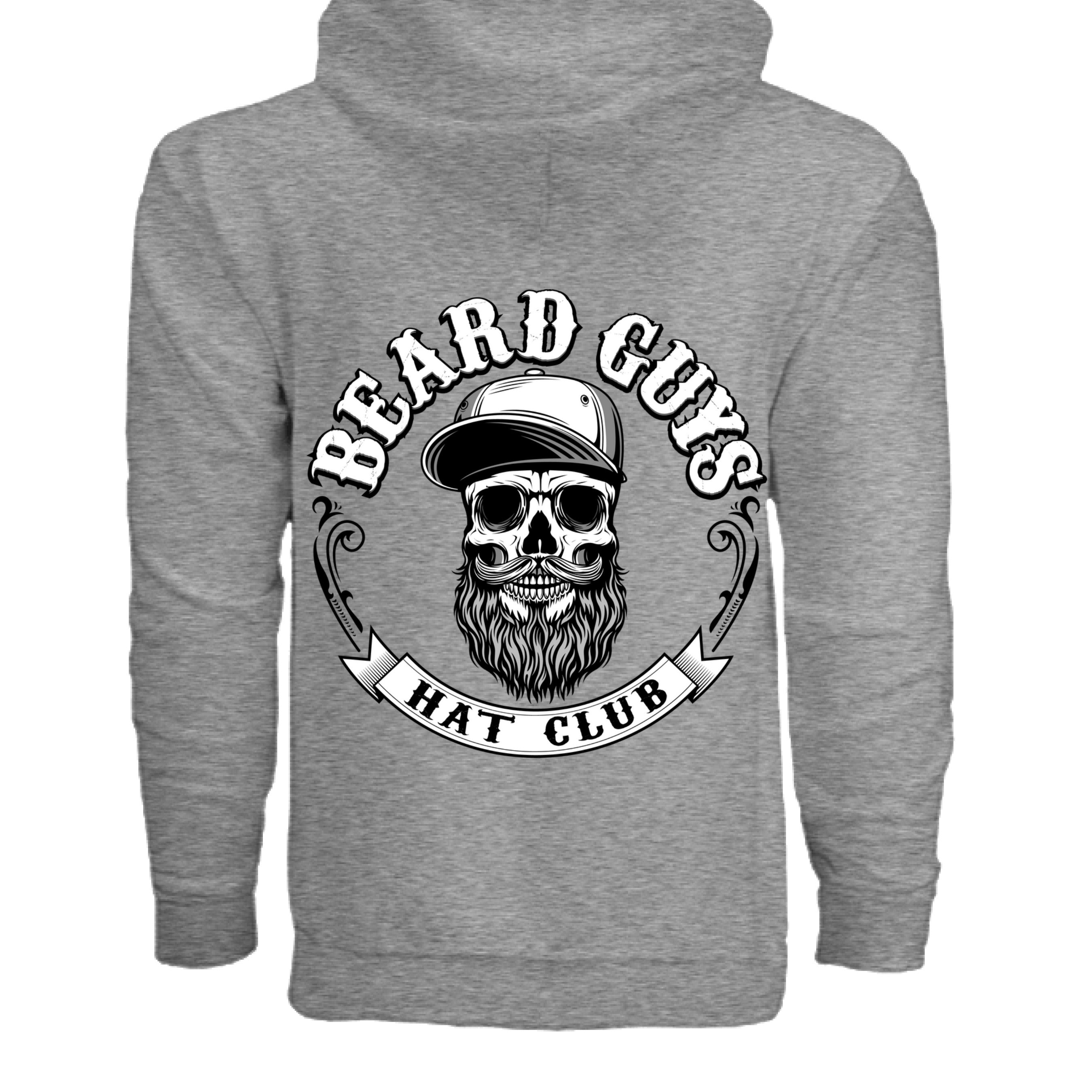 Beard Guys Hat Club Zip-Up Hoodie – Stay Warm, Stay Bearded GRAPHITE HEATHER - BACK
