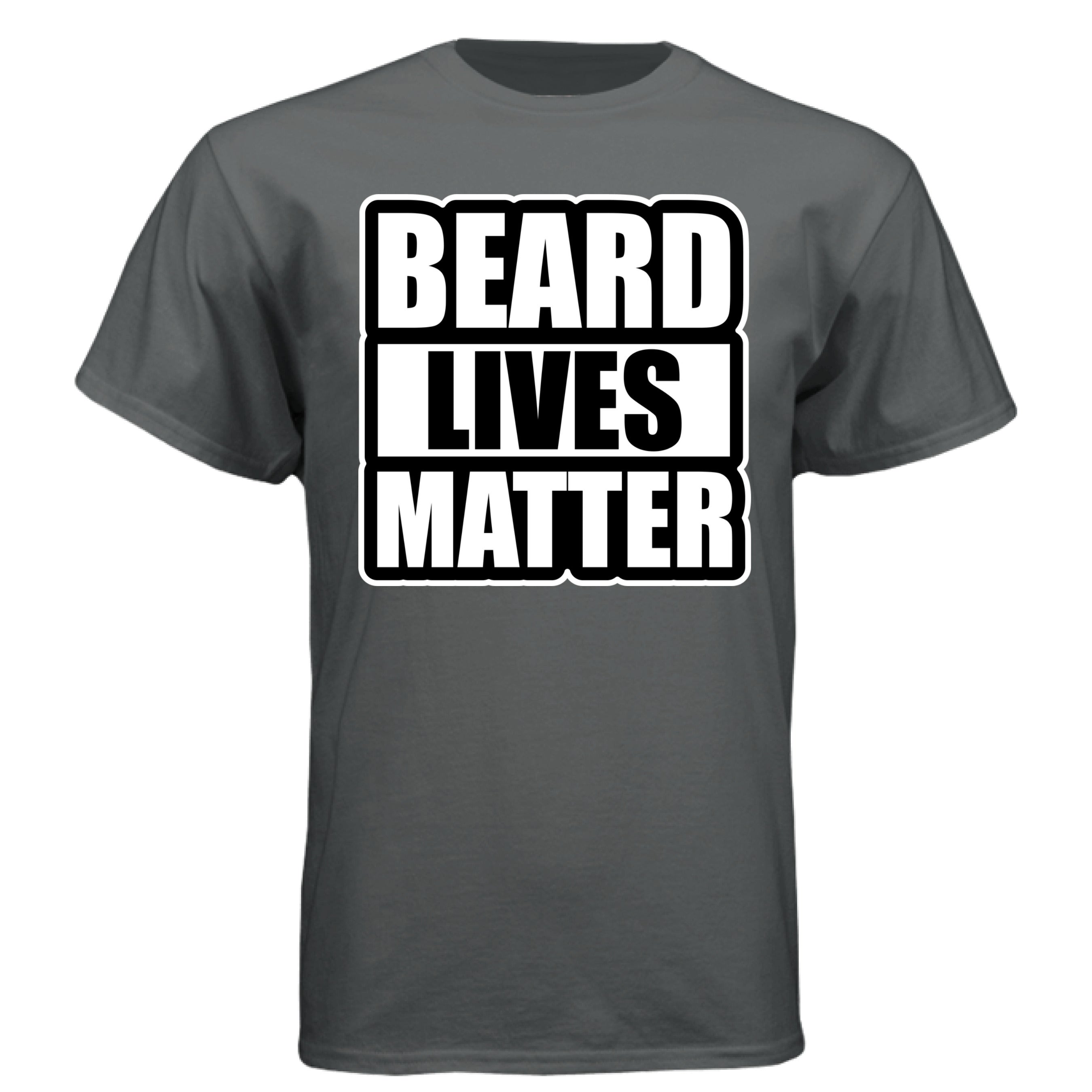 Beard Lives Matter Funny Beard Lover Funny Tee Shirt CHARCOAL HEATHER - FRONT