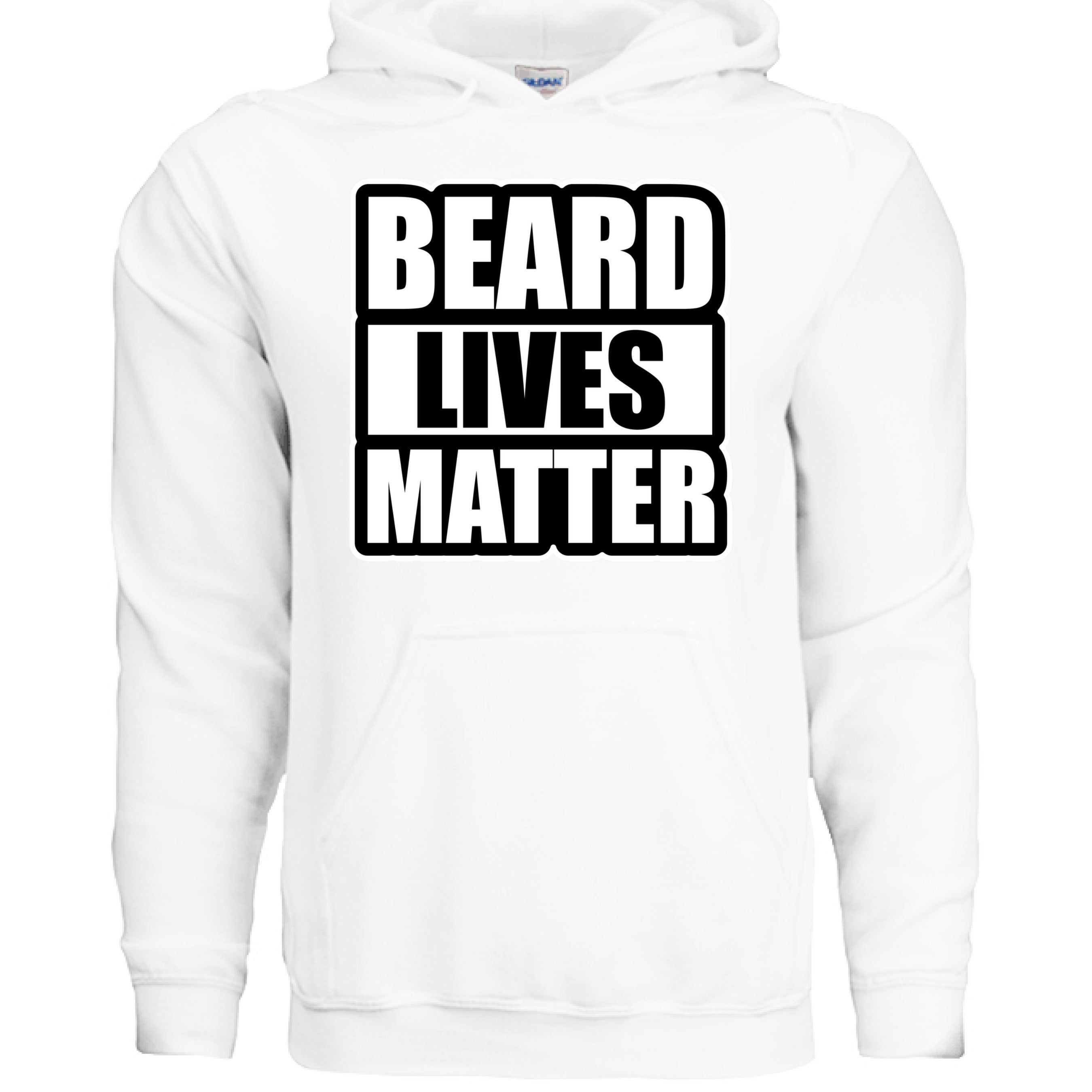 Beard Lives Matter Hoodie Great For Bearded Guys WHITE - FRONT