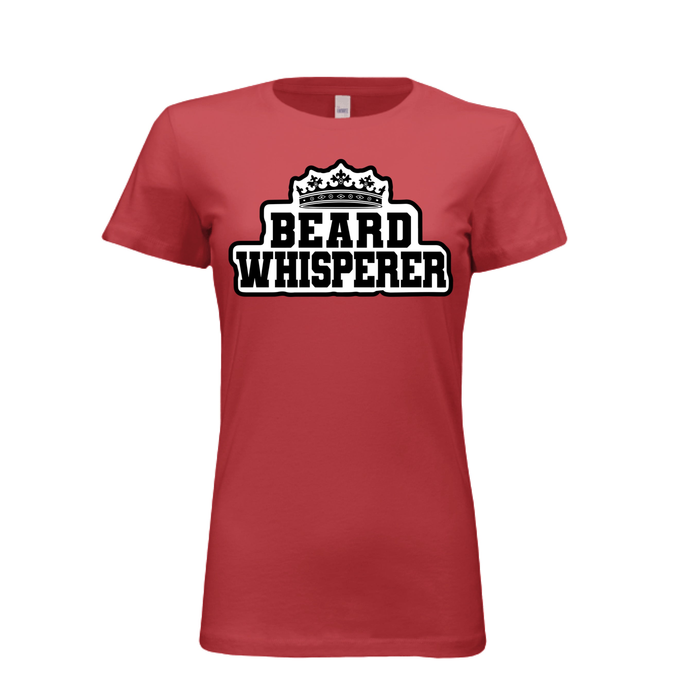 Beard Whisperer Ladies Bella Tee Shirt RED - FRONT