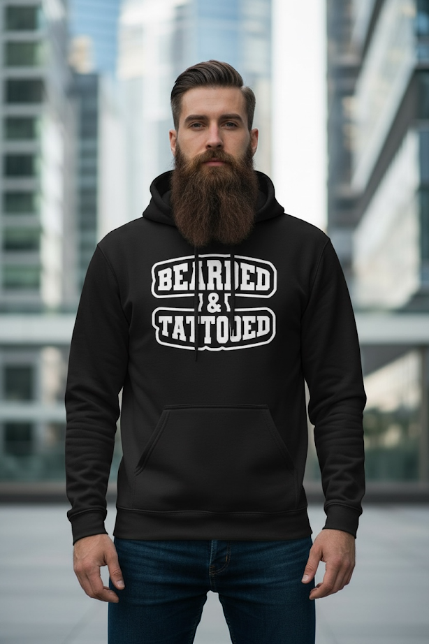 Bearded And Tattooed Hoodie For Guys With Beards