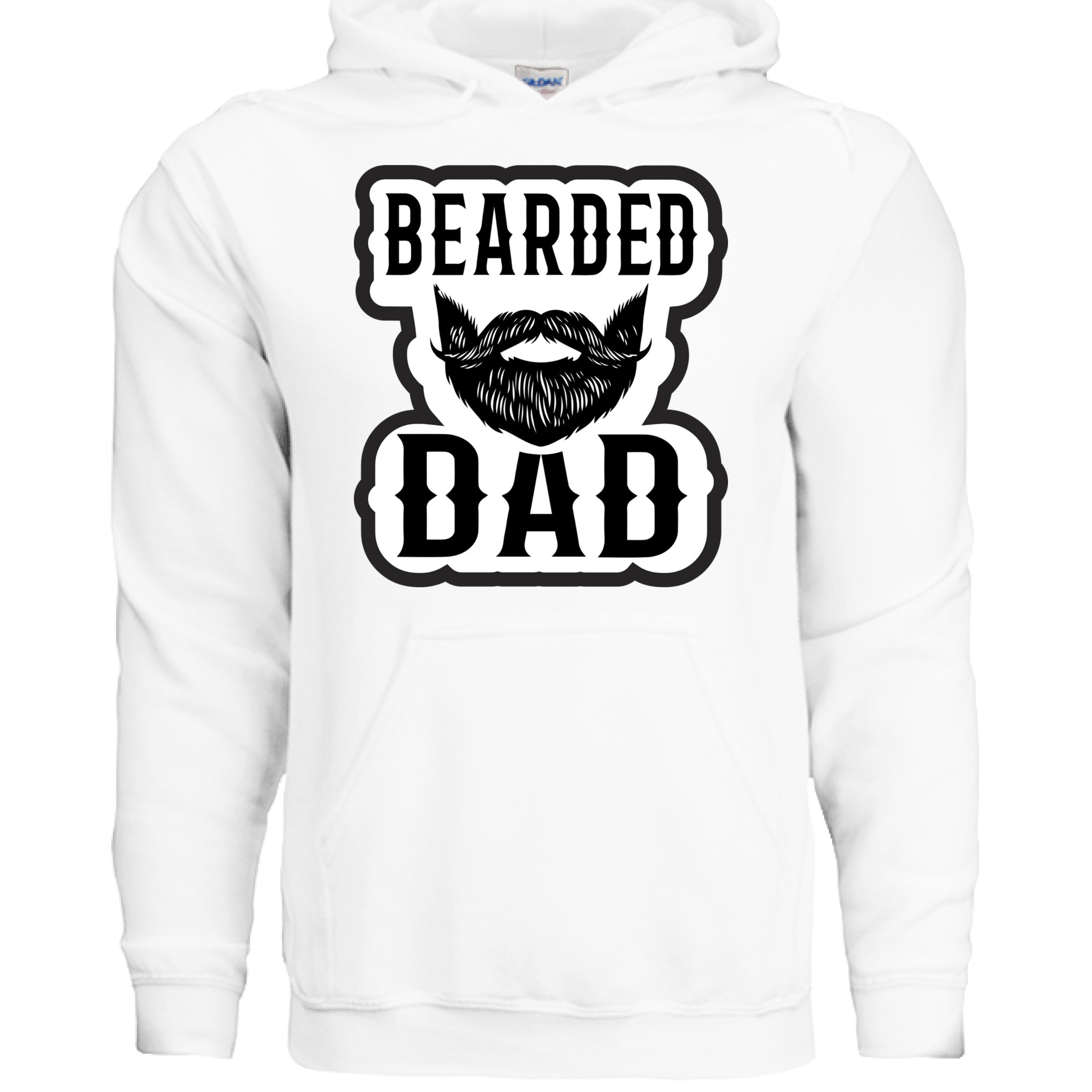 Bearded Dad Graphic Tribute to Beard Fatherhood Identity Hoodie WHITE - FRONT