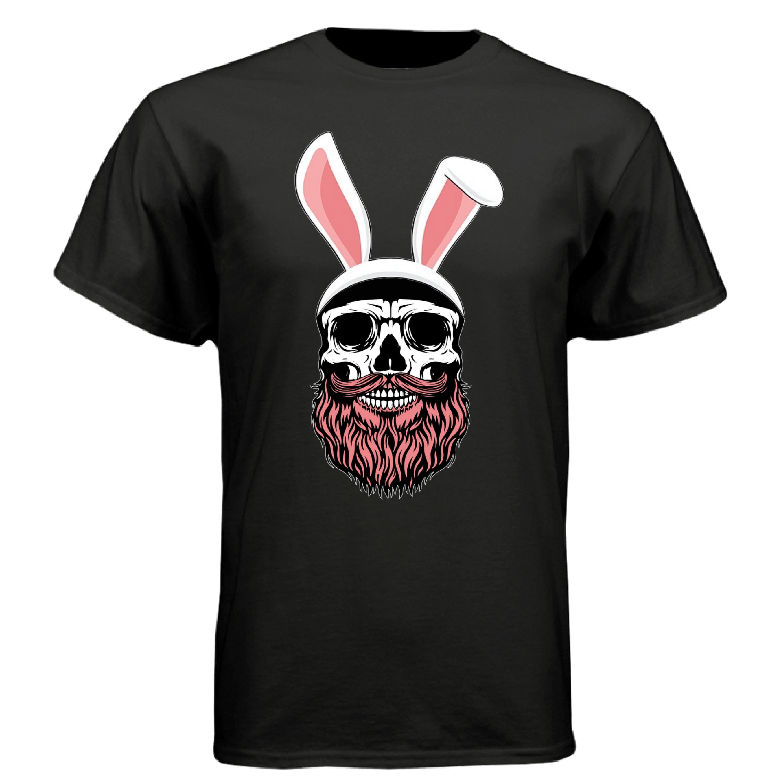 Bearded Easter Bunny Funny Tee Shirt For Guys With Beards BLACK - FRONT