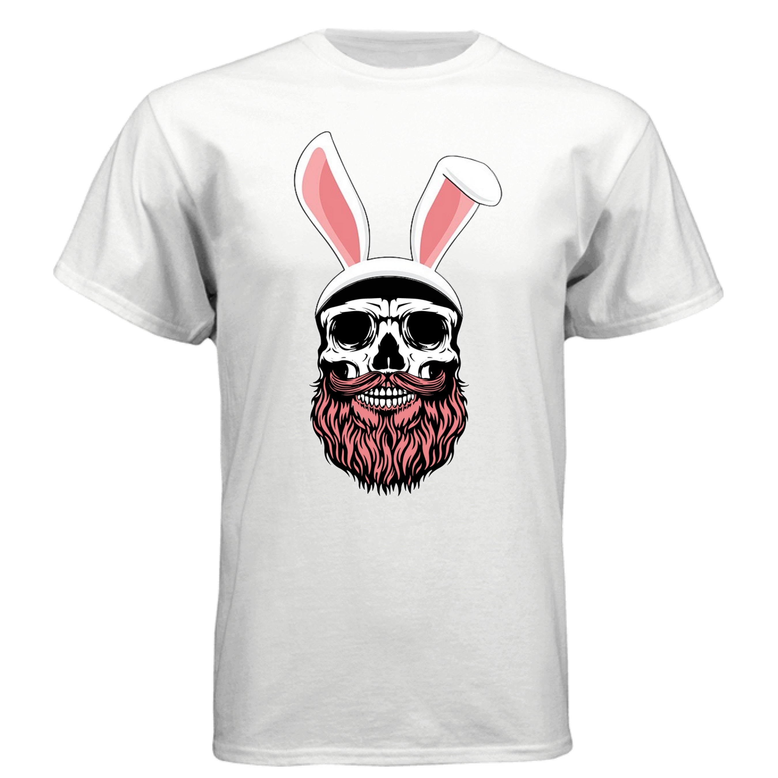 Bearded Easter Bunny Funny Tee Shirt For Guys With Beards WHITE - FRONT