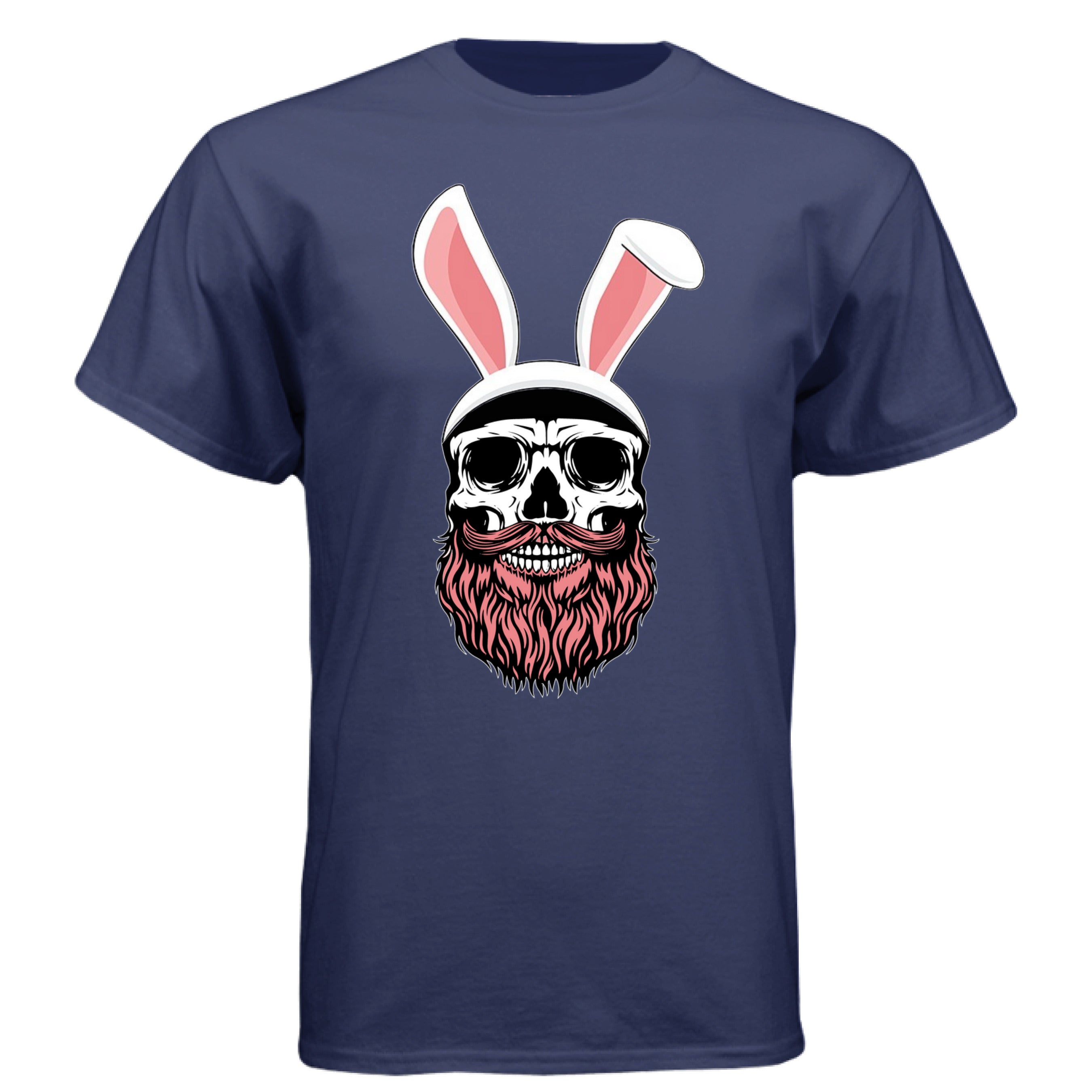 Bearded Easter Bunny Funny Tee Shirt For Guys With Beards NAVY - FRONT