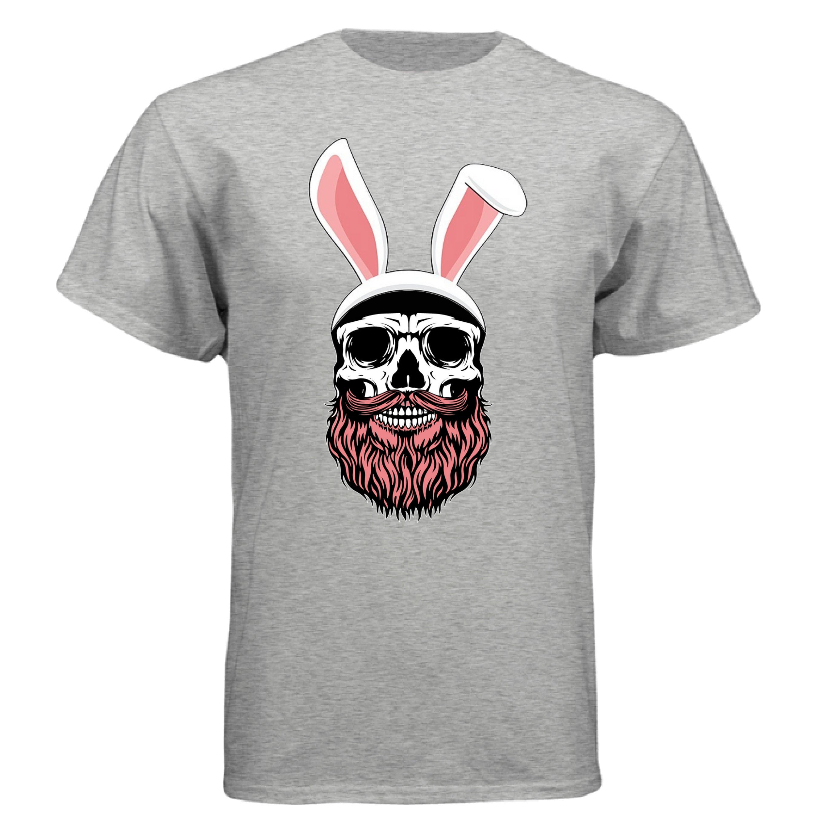 Bearded Easter Bunny Funny Tee Shirt For Guys With Beards LIGHT STEEL - FRONT