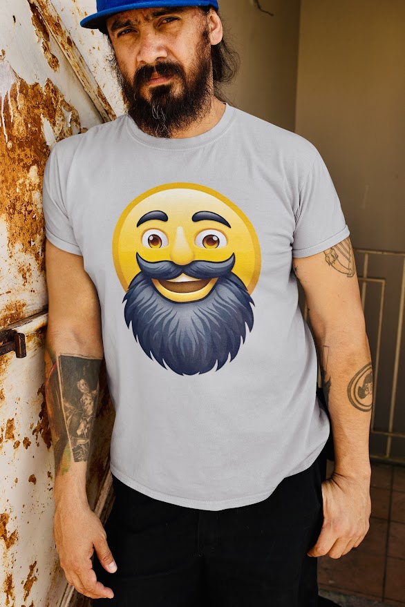 Bearded Emoji Hanes Tee Shirt – For Guys With Beard