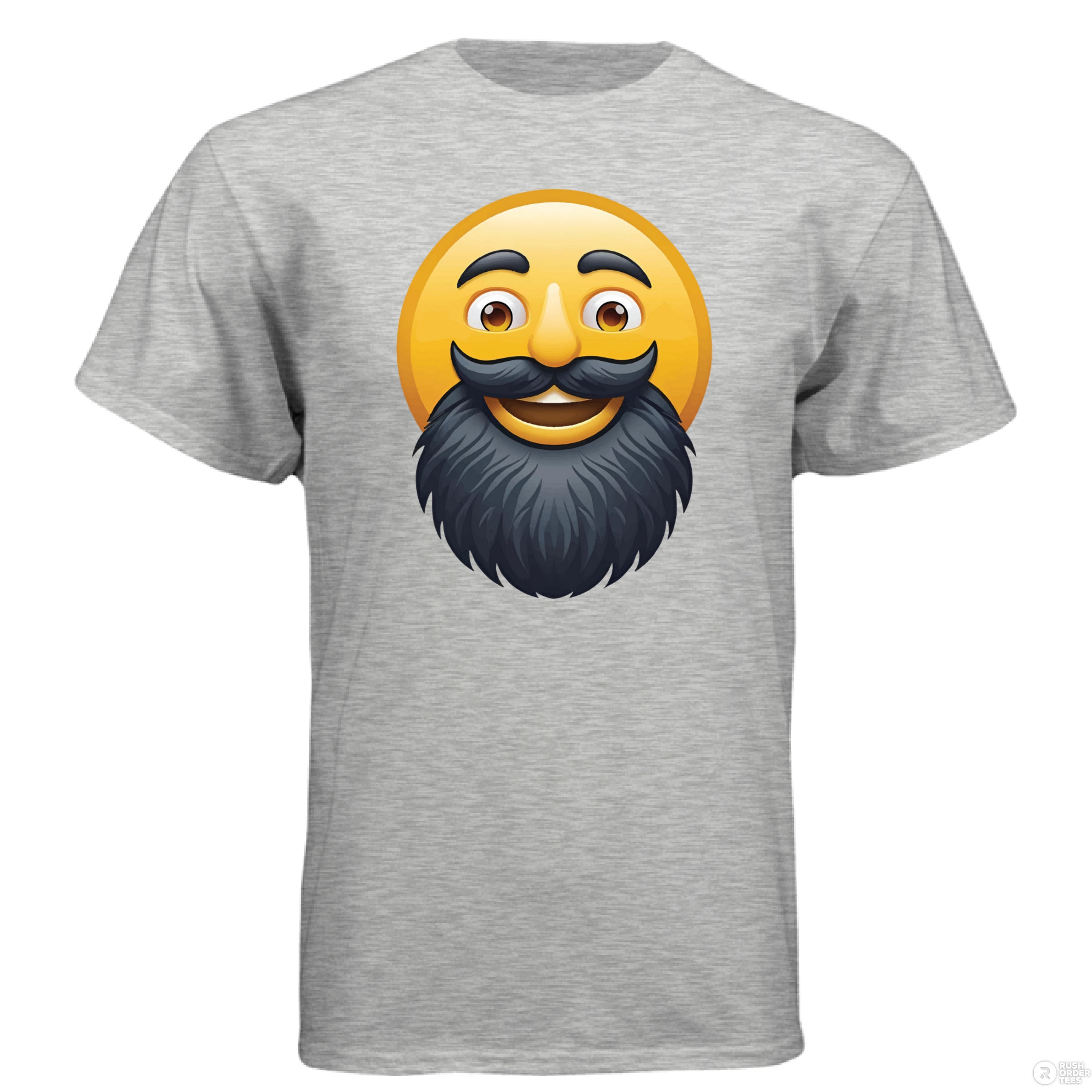 Bearded Emoji Hanes Tee Shirt – For Guys With Beard ASH - FRONT