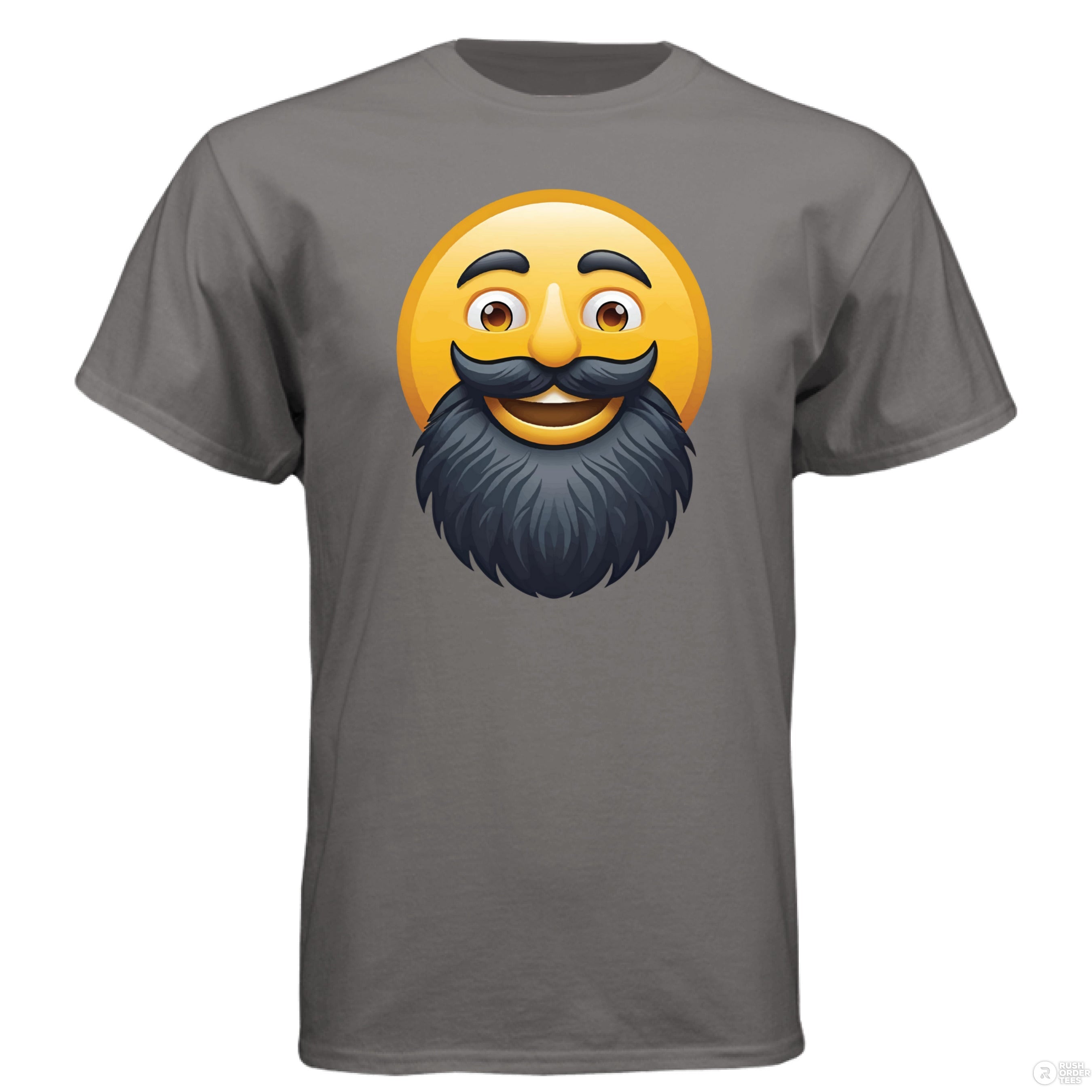Bearded Emoji Hanes Tee Shirt – For Guys With Beard Oxford Grey - FRONT
