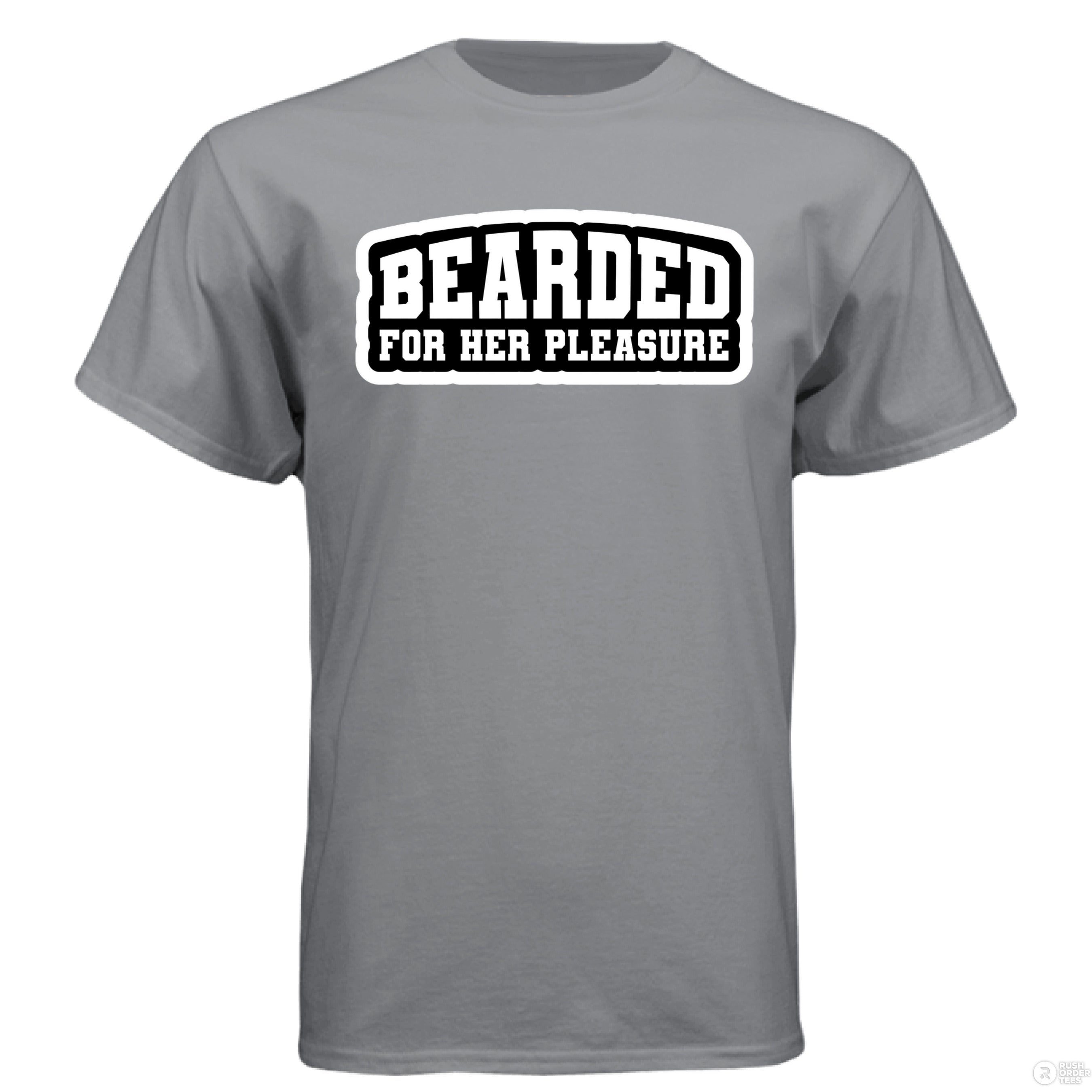 Bearded For Her Pleasure Hanes T Shirt Graphite - FRONT