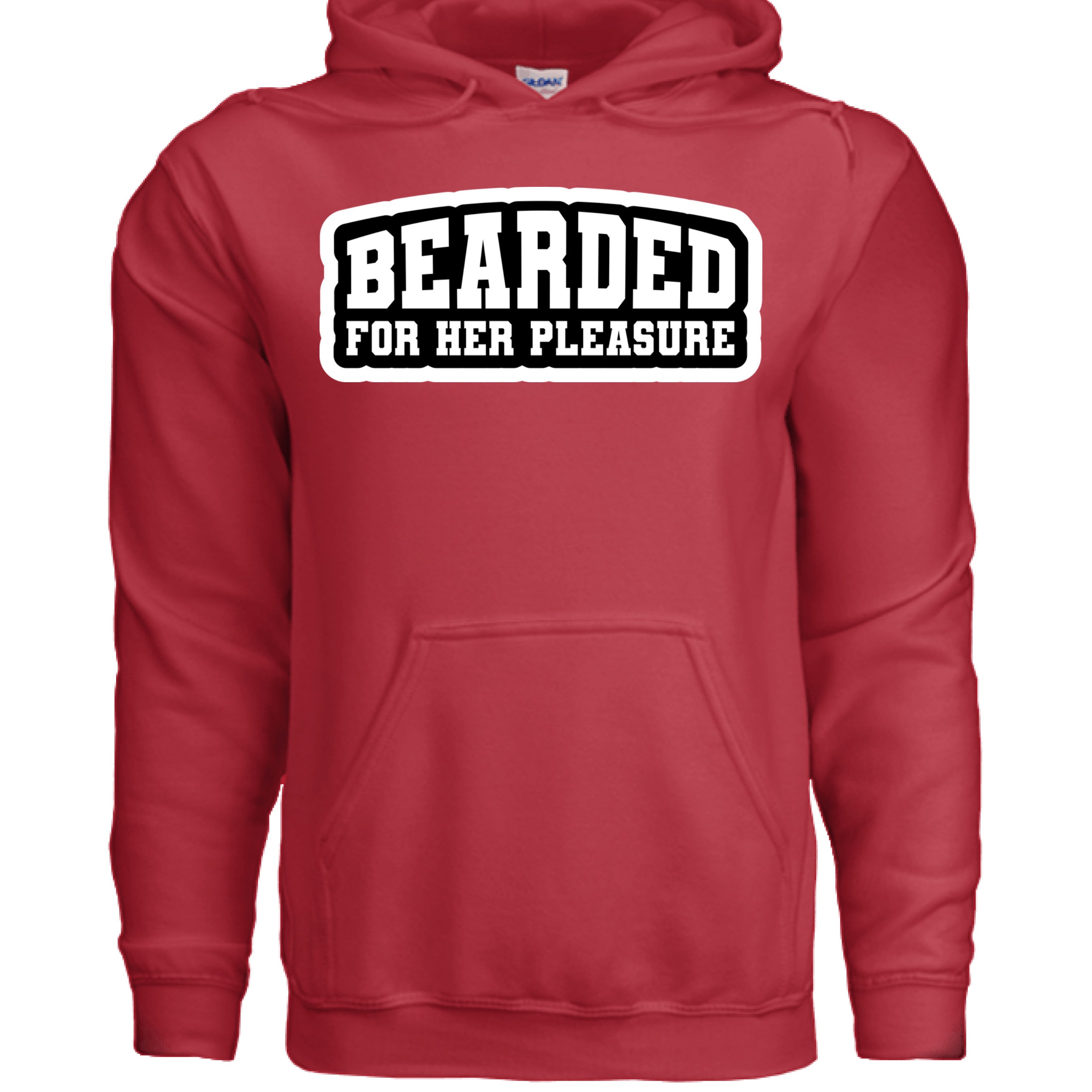 Bearded For Her Pleasure Hoodie RED - FRONT