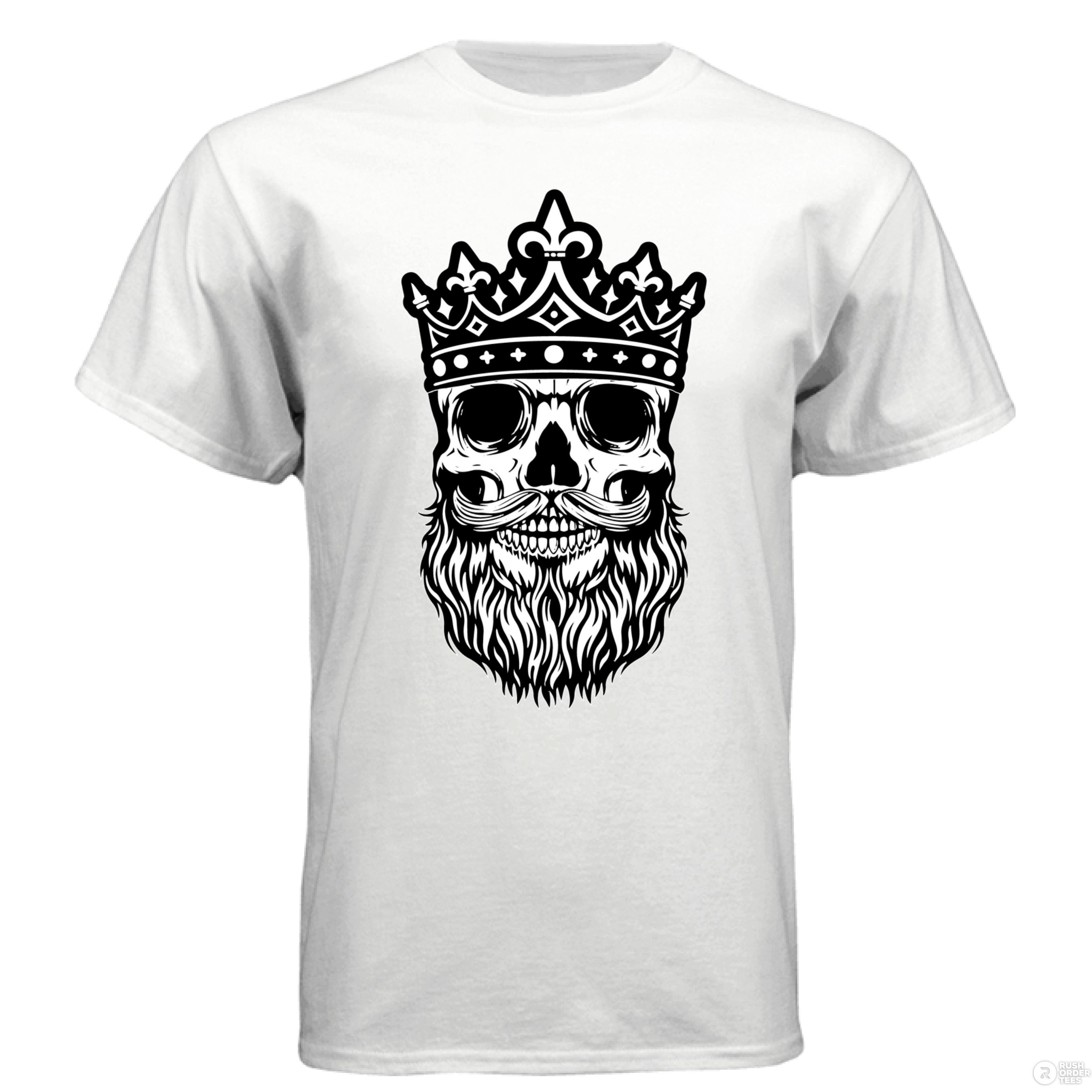 Bearded King Skull Hanes Tee Shirt WHITE - FRONT