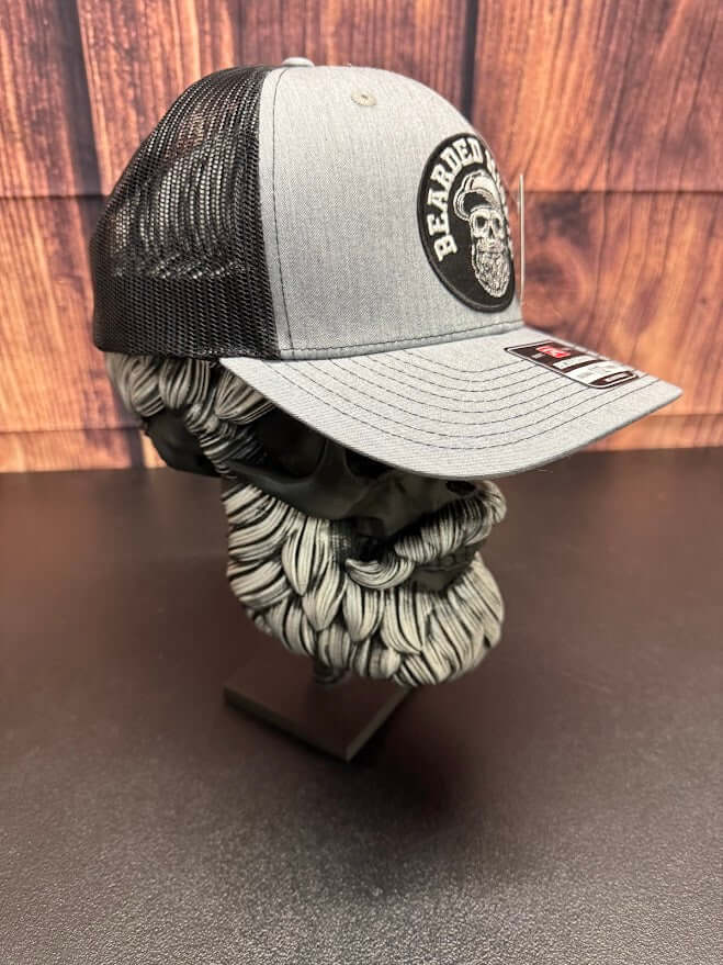 Bearded Misfit Skull Trucker Hat – Richardson 112 Adjustable Cap for Bearded Men