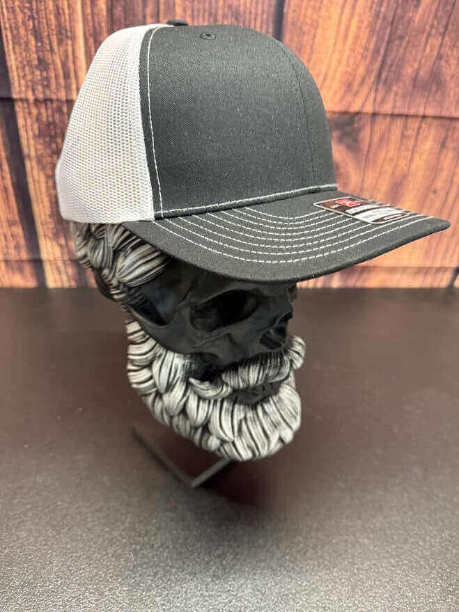 Bearded Misfit Skull Trucker Hat – Richardson 112 Adjustable Cap for Bearded Men