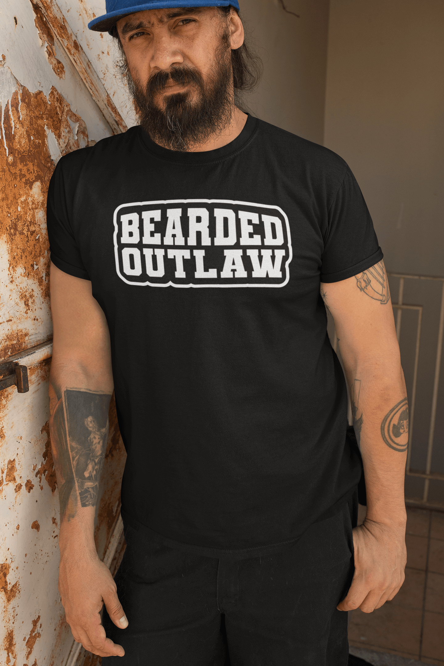 Bearded Outlaw Ride Wild Live Free Hanes Tee Shirt