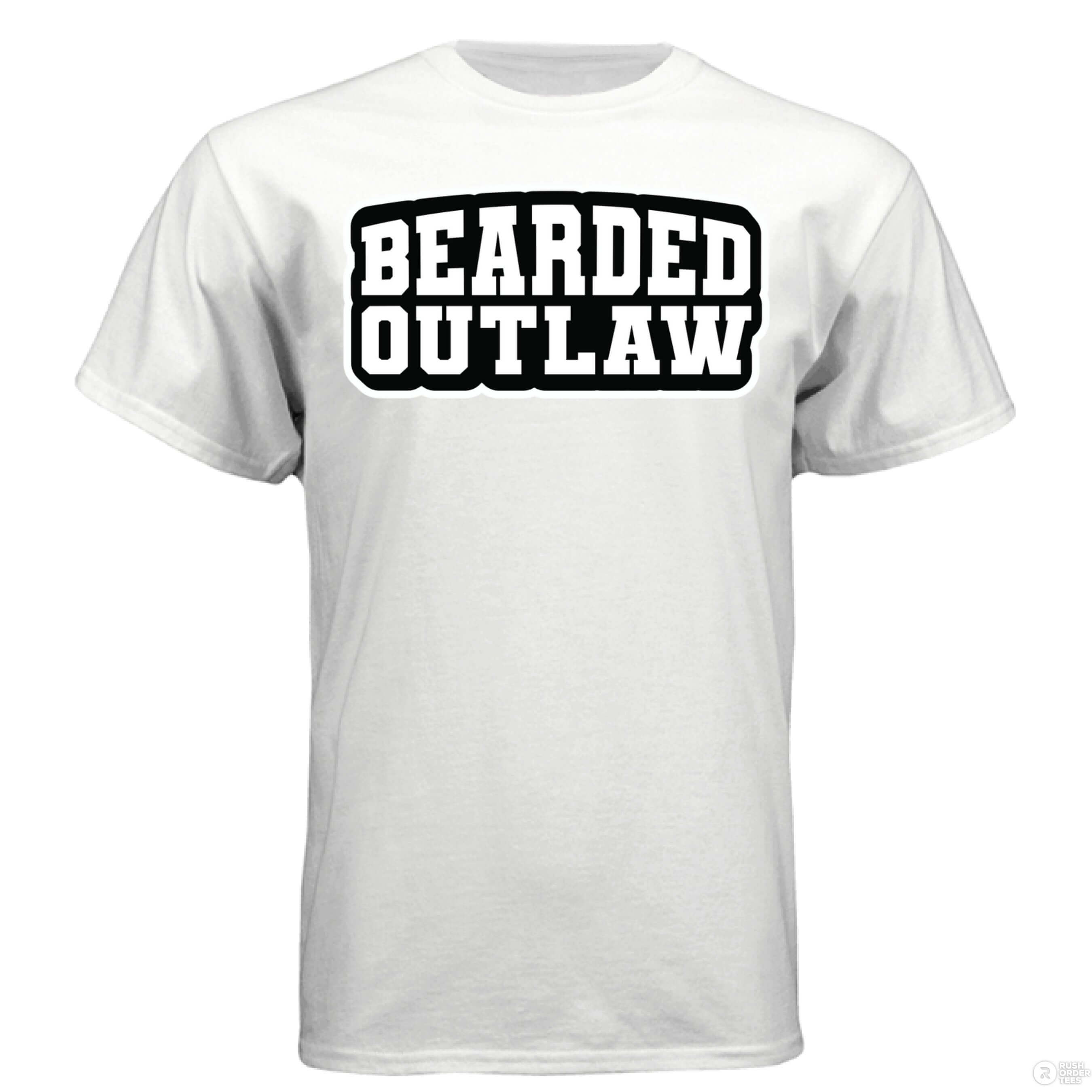 Bearded Outlaw Ride Wild Live Free Hanes Tee Shirt White