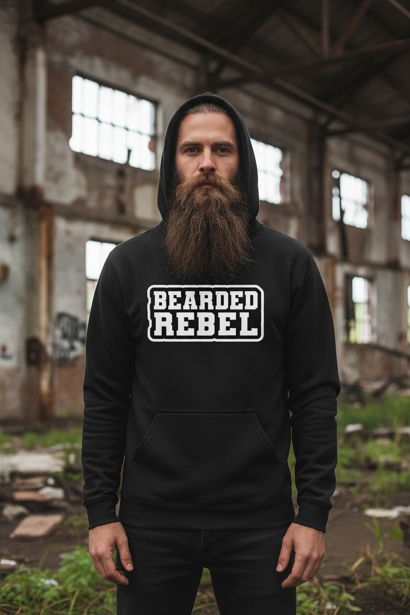 Bearded Rebel Hoodie for Confident and Independent Style