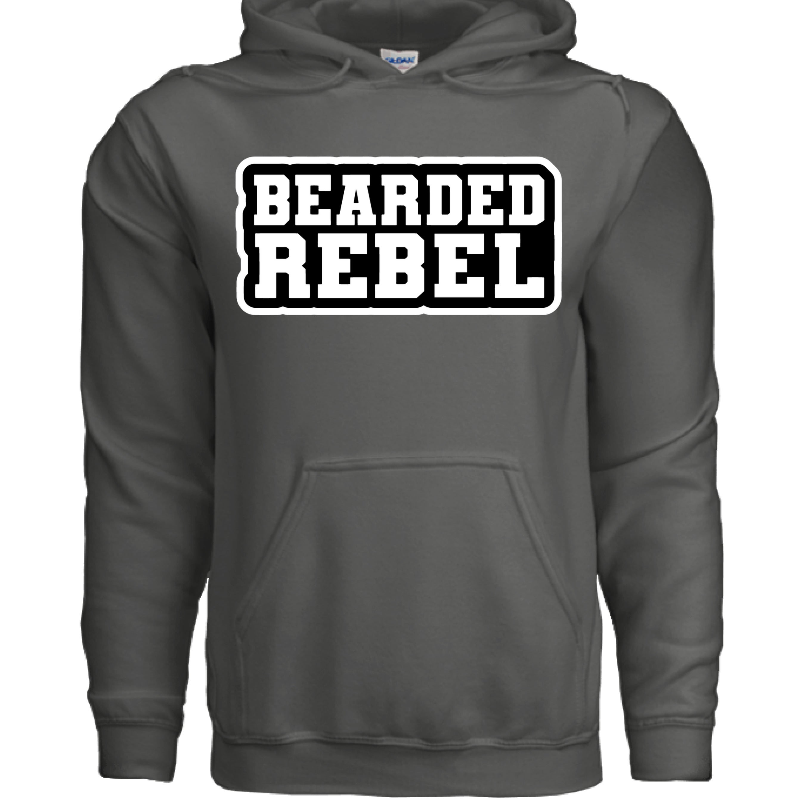 Bearded Rebel Hoodie for Confident and Independent Style CHARCOAL - FRONT