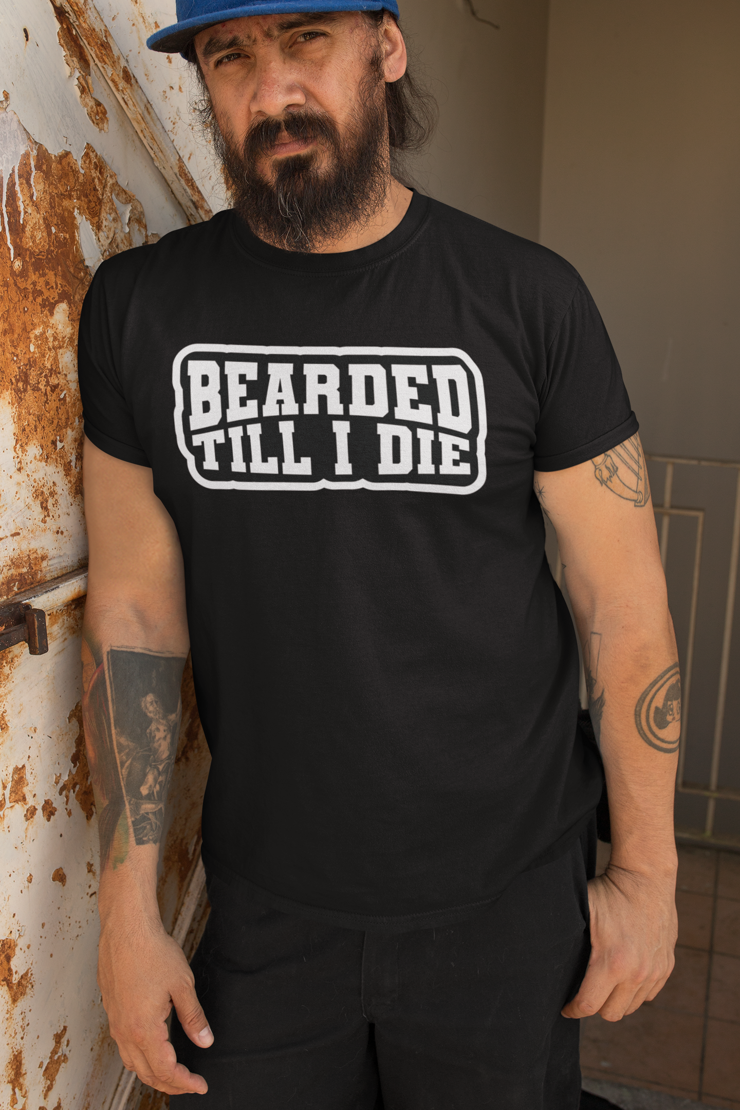 Bearded Till I Die Graphic Tee Shirt Statement for Bearded Lifestyle