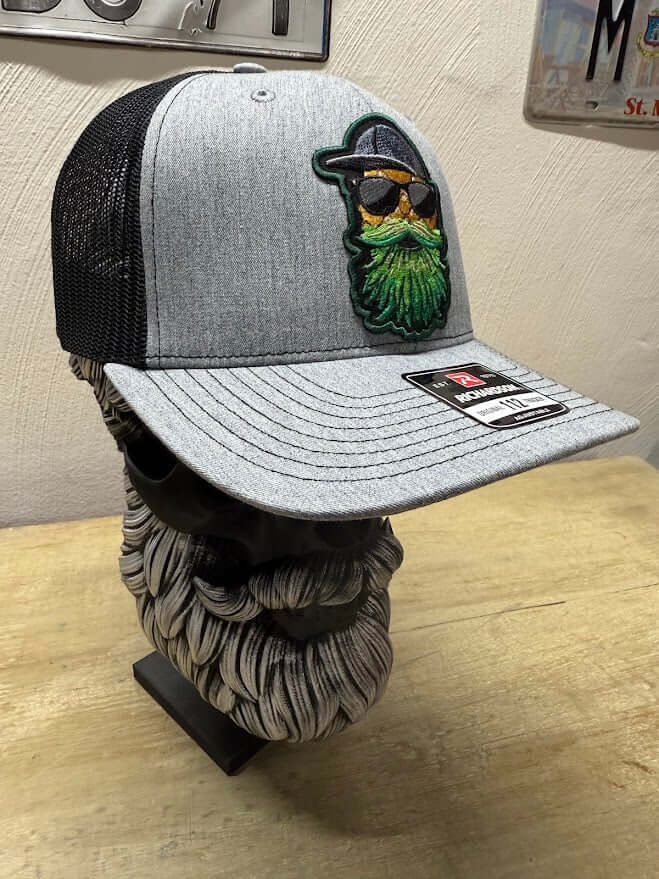 Grey hat with pineapple patch For bearded guys