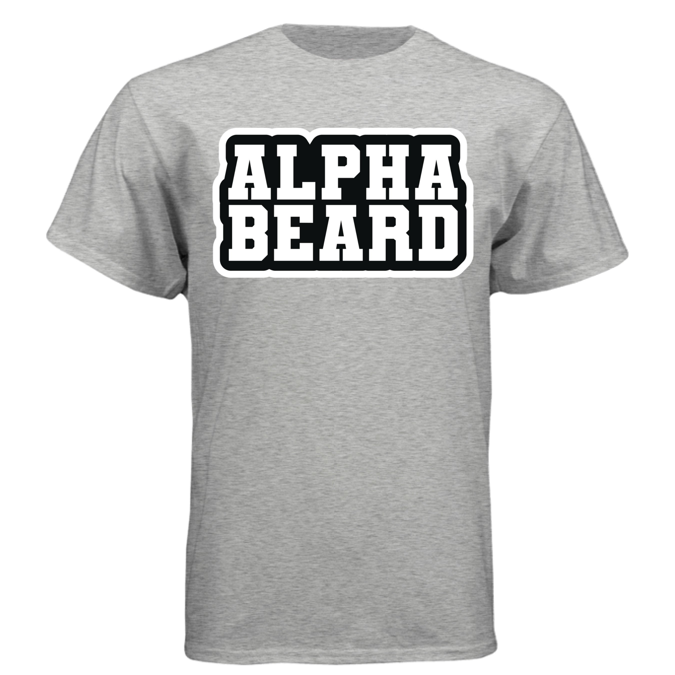Bold Alpha Beard Graphic Tee Shirt Design for Confident Style LIGHT STEEL - FRONT