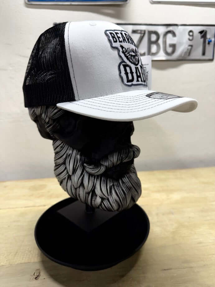 Bearder Redneck Skull With A Beard Trucker Hat Side