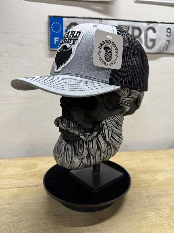 Bearder Redneck Skull With A Beard Trucker Hat Side
