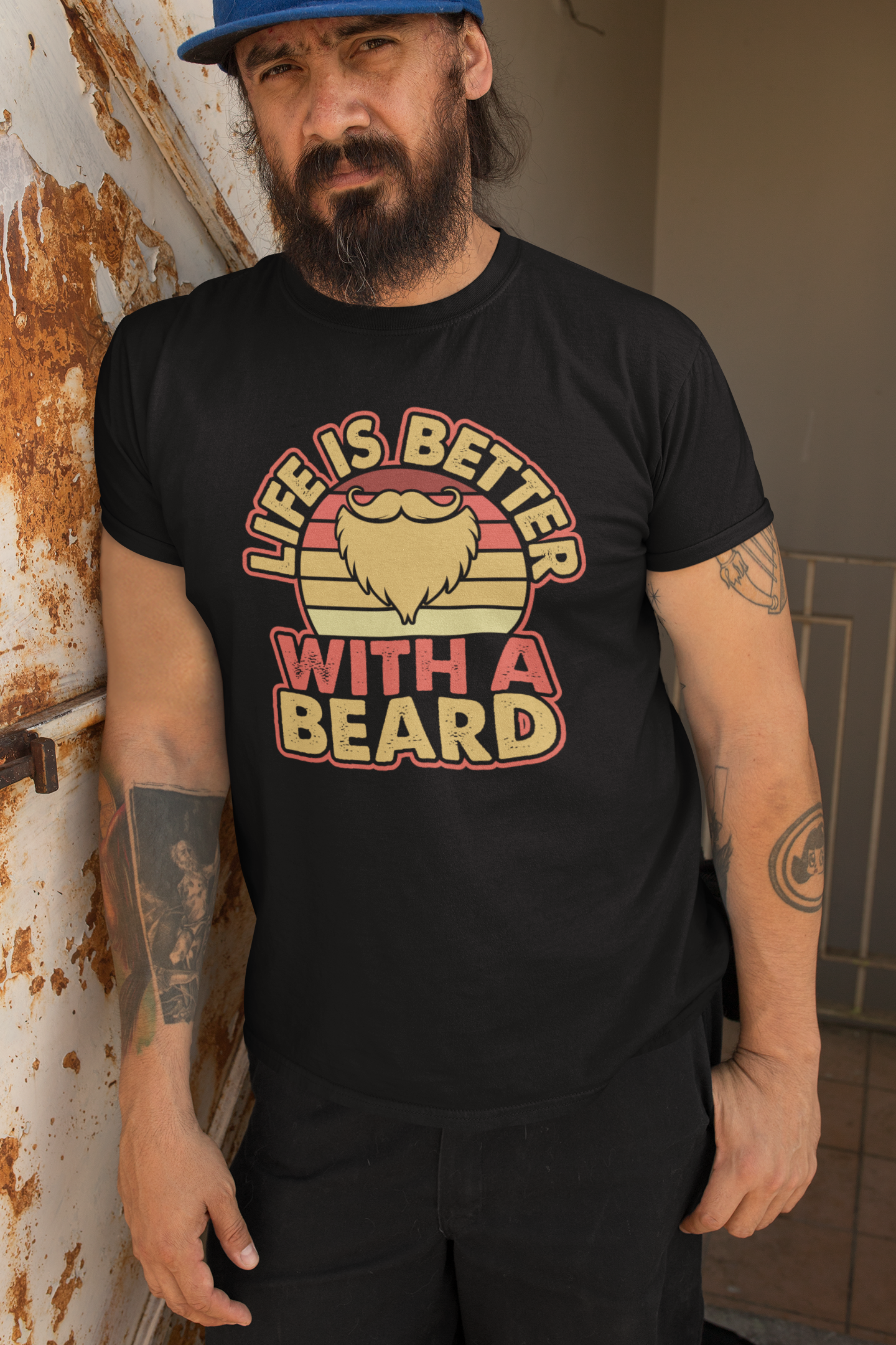 Life is Better with a Beard Vintage Tee Shirt For Beard Guys