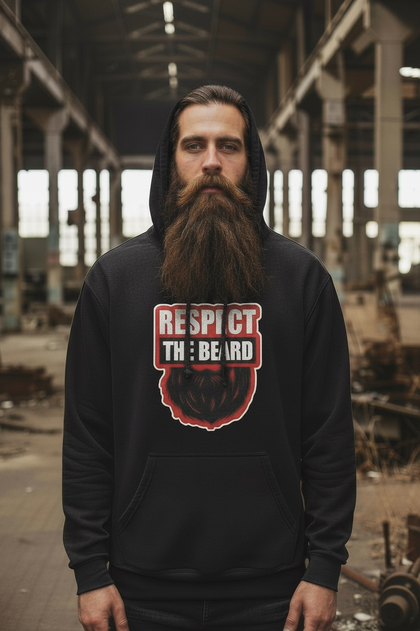 Respect the Beard Hoodie Humor for Bearded Guys