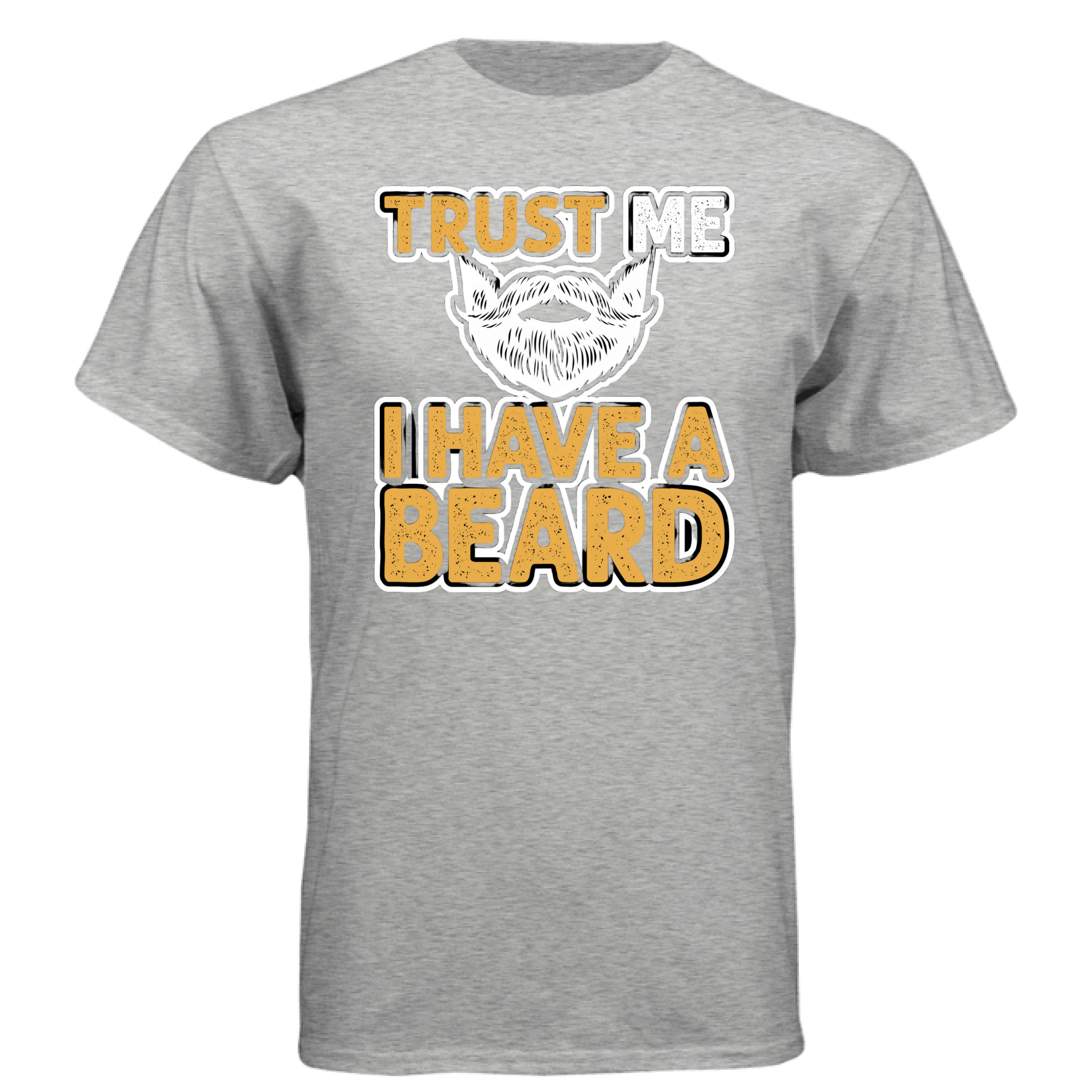 Trust Me I Have a Beard Humor Graphic Bearded Tee Shirt LIGHT STEEL - FRONT