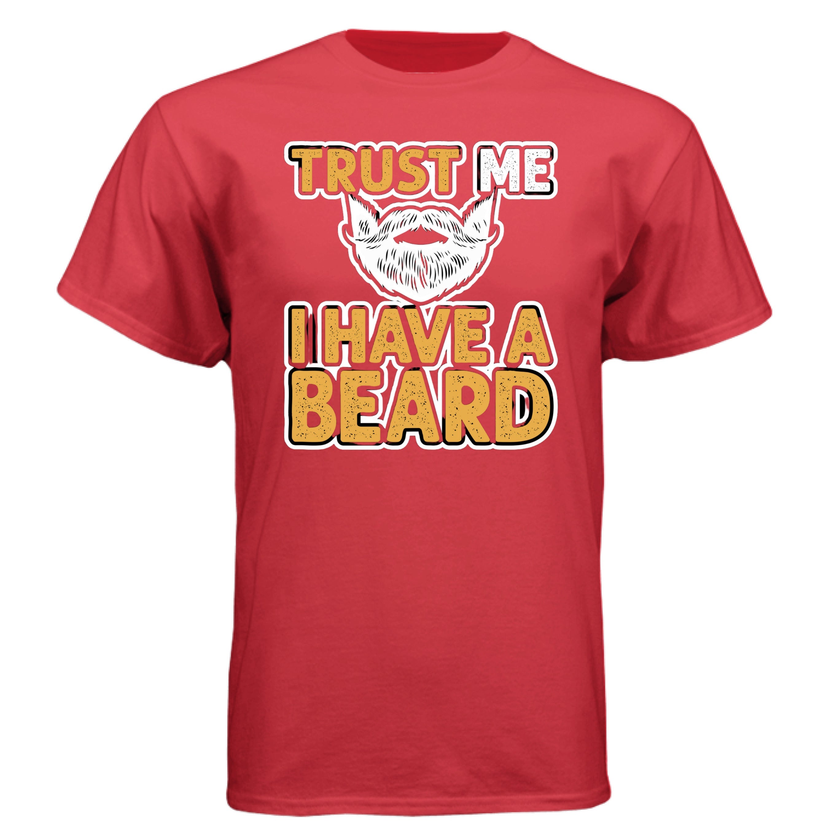 Trust Me I Have a Beard Humor Graphic Bearded Tee Shirt DEEP RED - FRONT