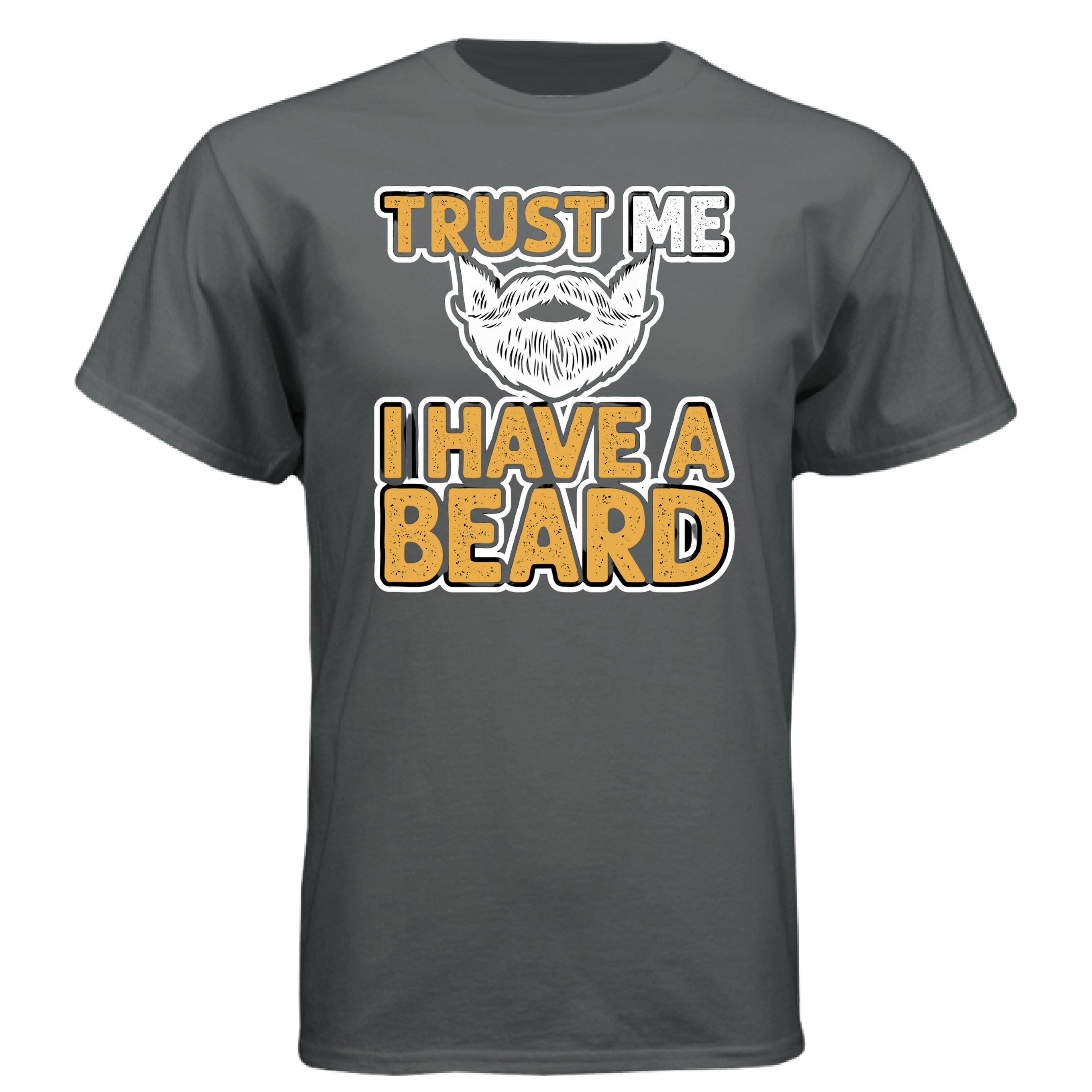 Trust Me I Have a Beard Humor Graphic Bearded Tee Shirt CHARCOAL HEATHER - FRONT