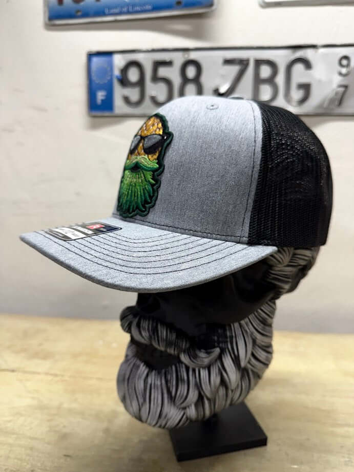 Upside Down Bearded Pineapple Guy On A Trucker Cap Side