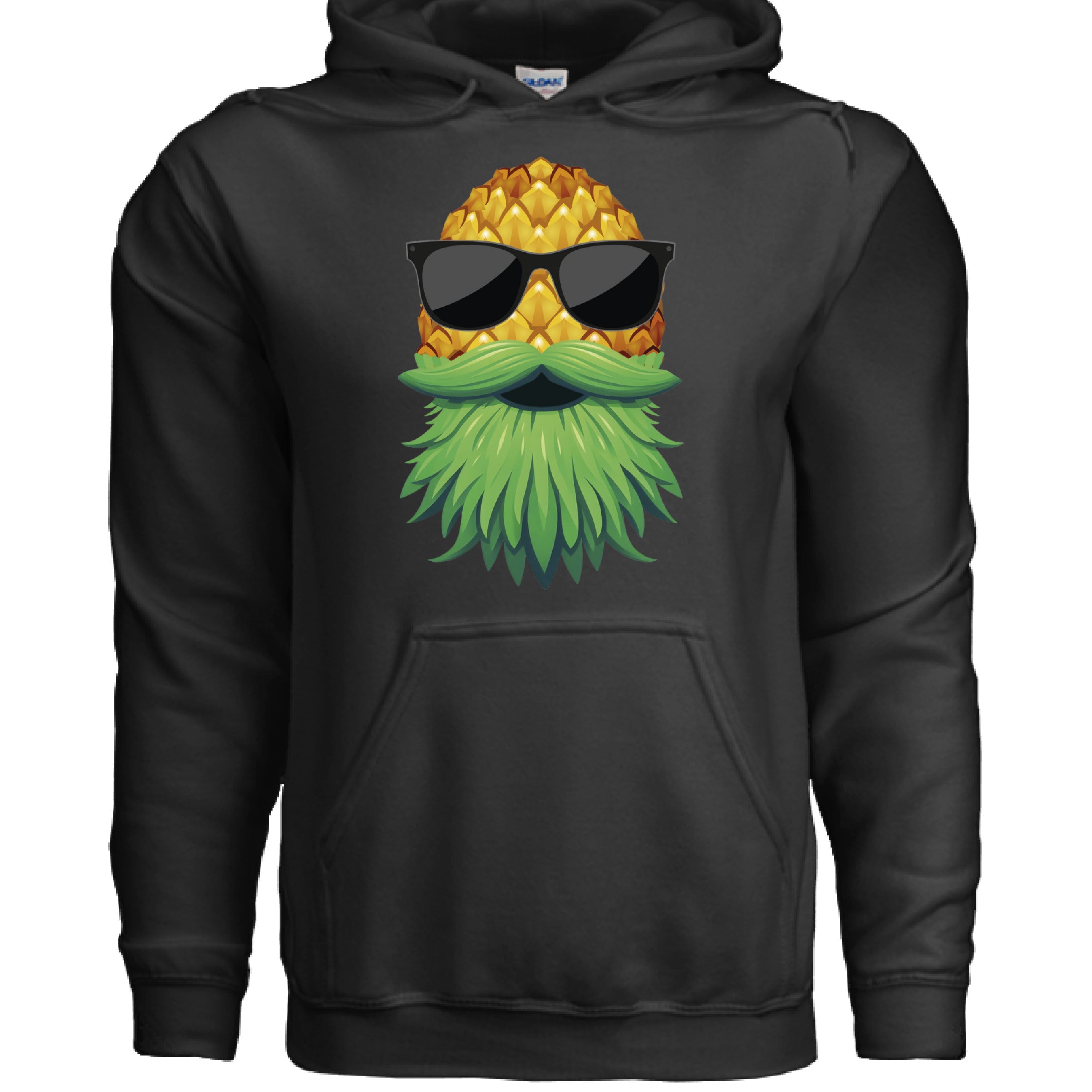 Upside Down Bearded Pineapple Hoodie Plays Well With Others BLACK - FRONT