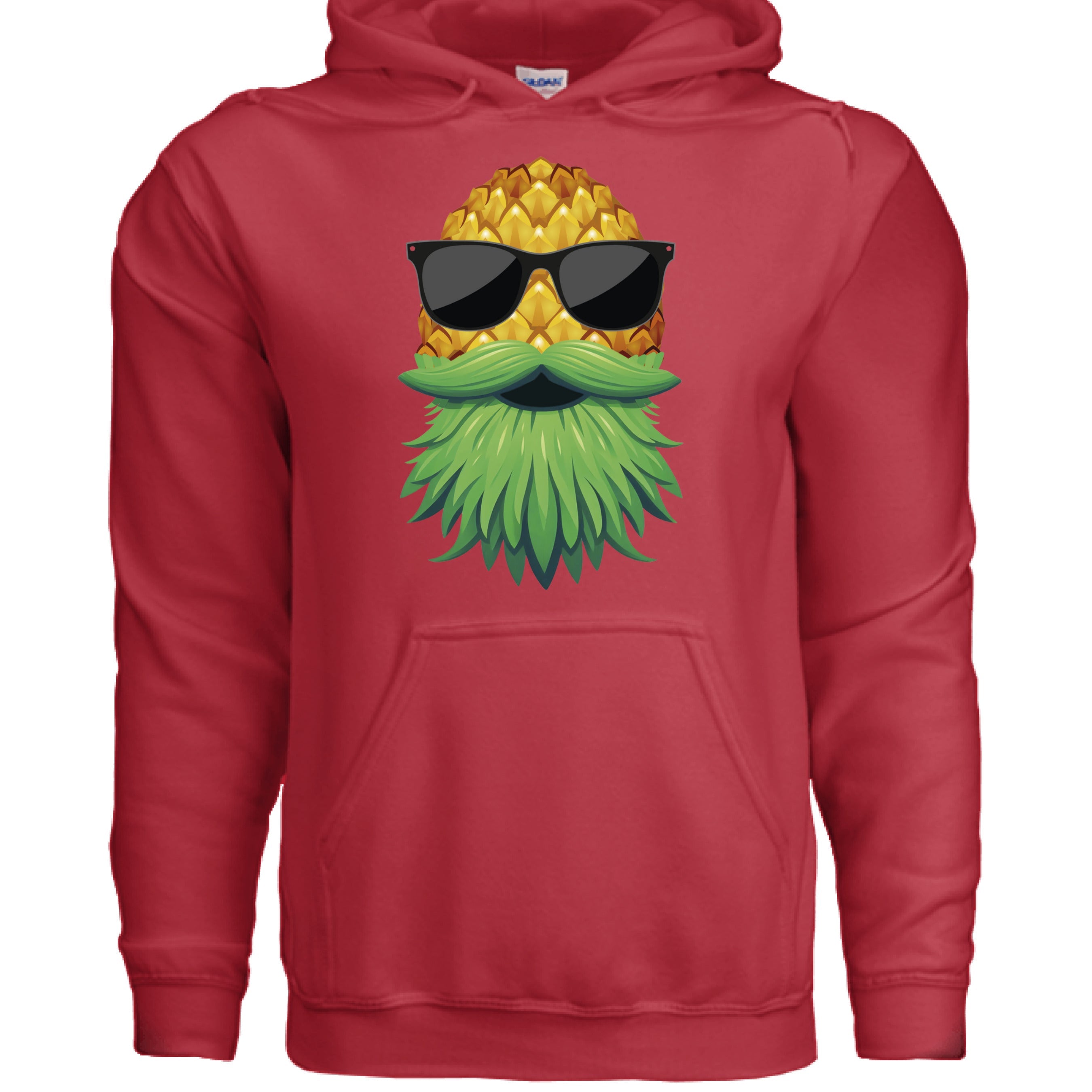 Upside Down Bearded Pineapple Hoodie Plays Well With Others RED - FRONT