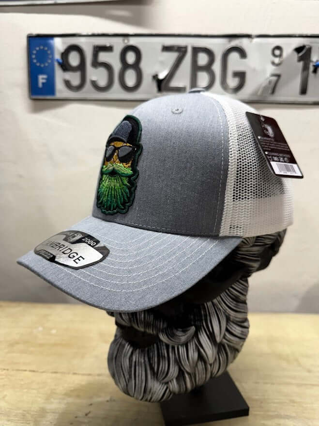 Upside Down Pineapple Beard Guy Trucker Hat Side