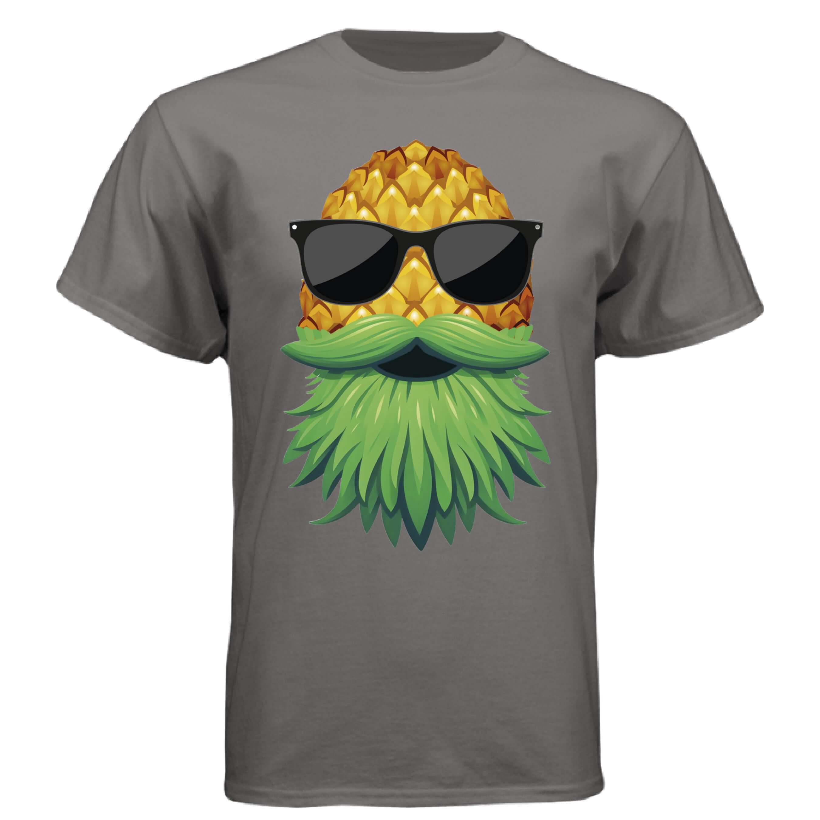 Upside Down Pineapple Hames Tee Shirt Play Well With Others Oxford Grey - FRONT