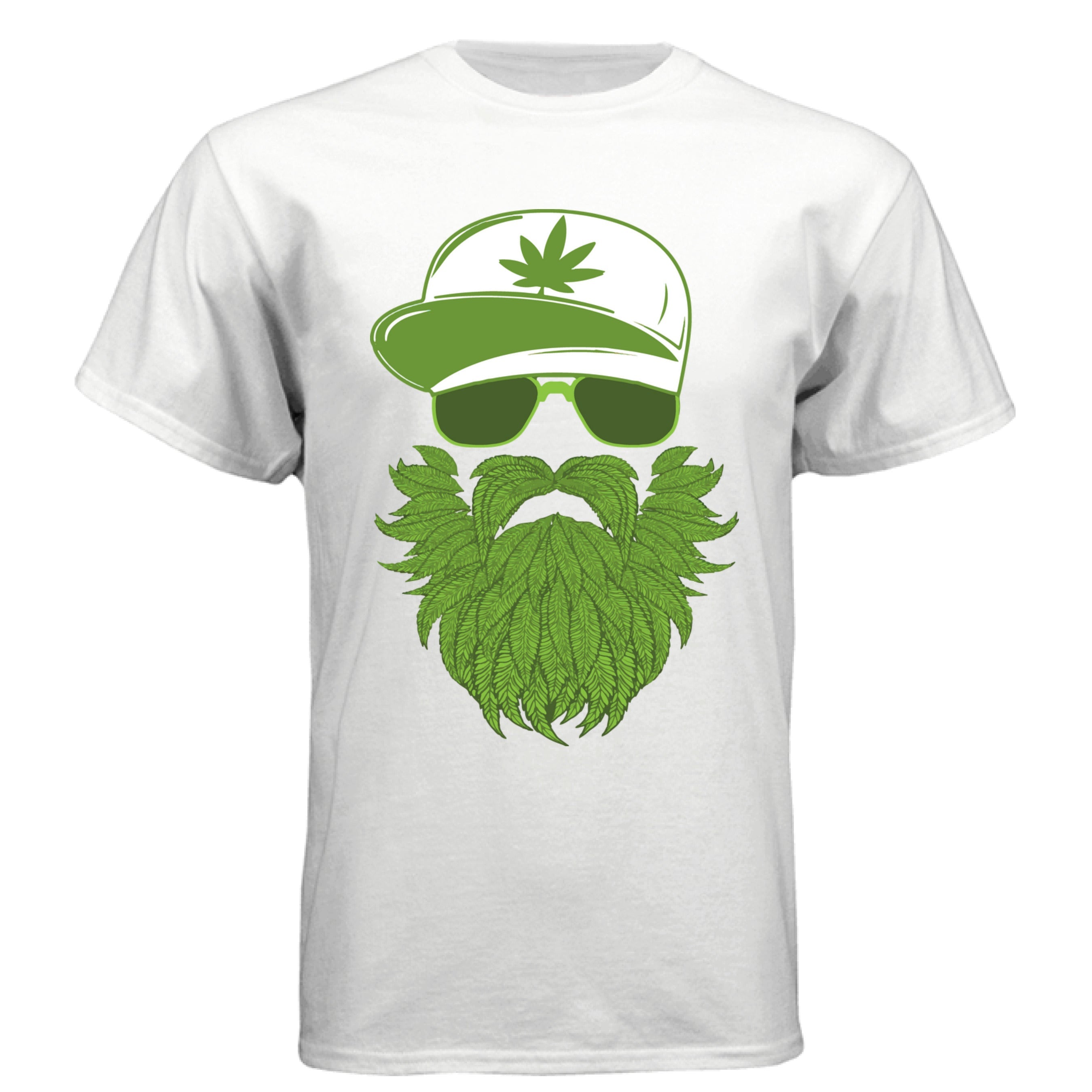 Weedman Beard Guy Tee Shirt – Bearded Skull Cannabis Graphic T-Shirt for Chill Vibes & Bold Style WHITE - FRONT