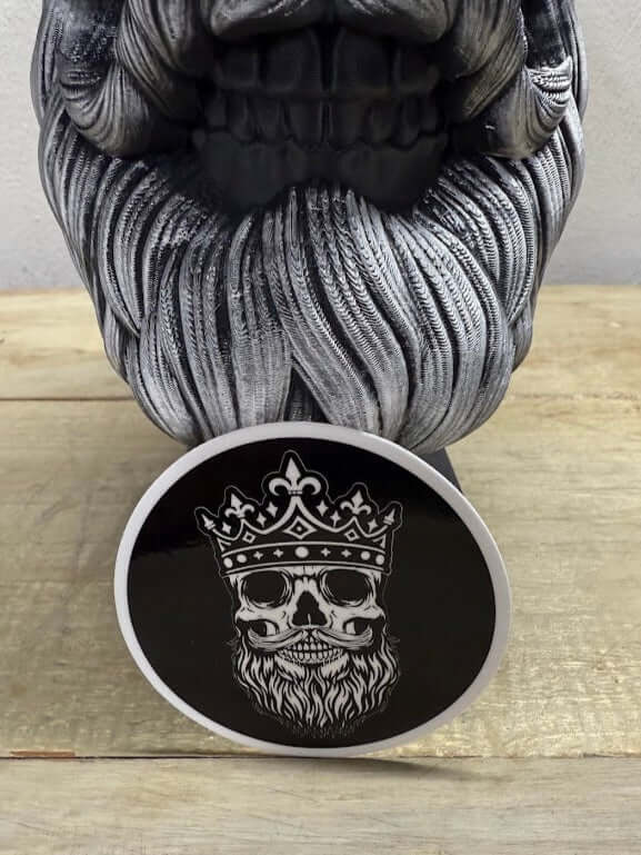 king skull  With Bard 3 Inch Sticker