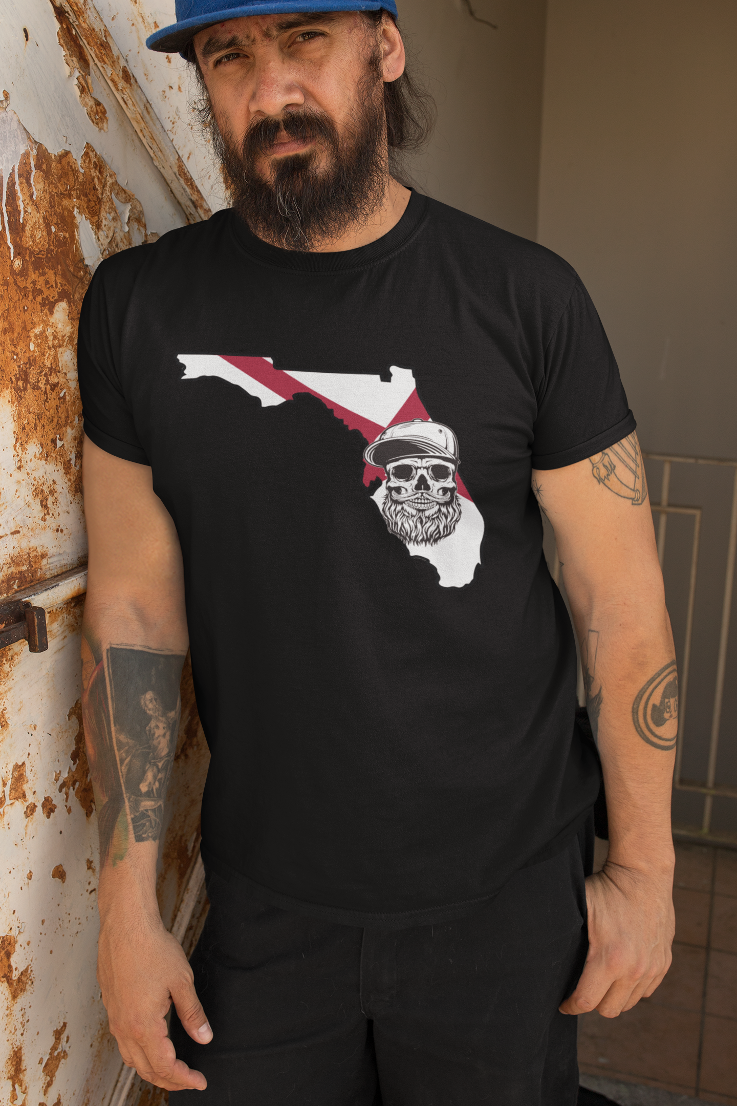 Florida Bearded Skull Tee – Sunshine State Beard Vibes
